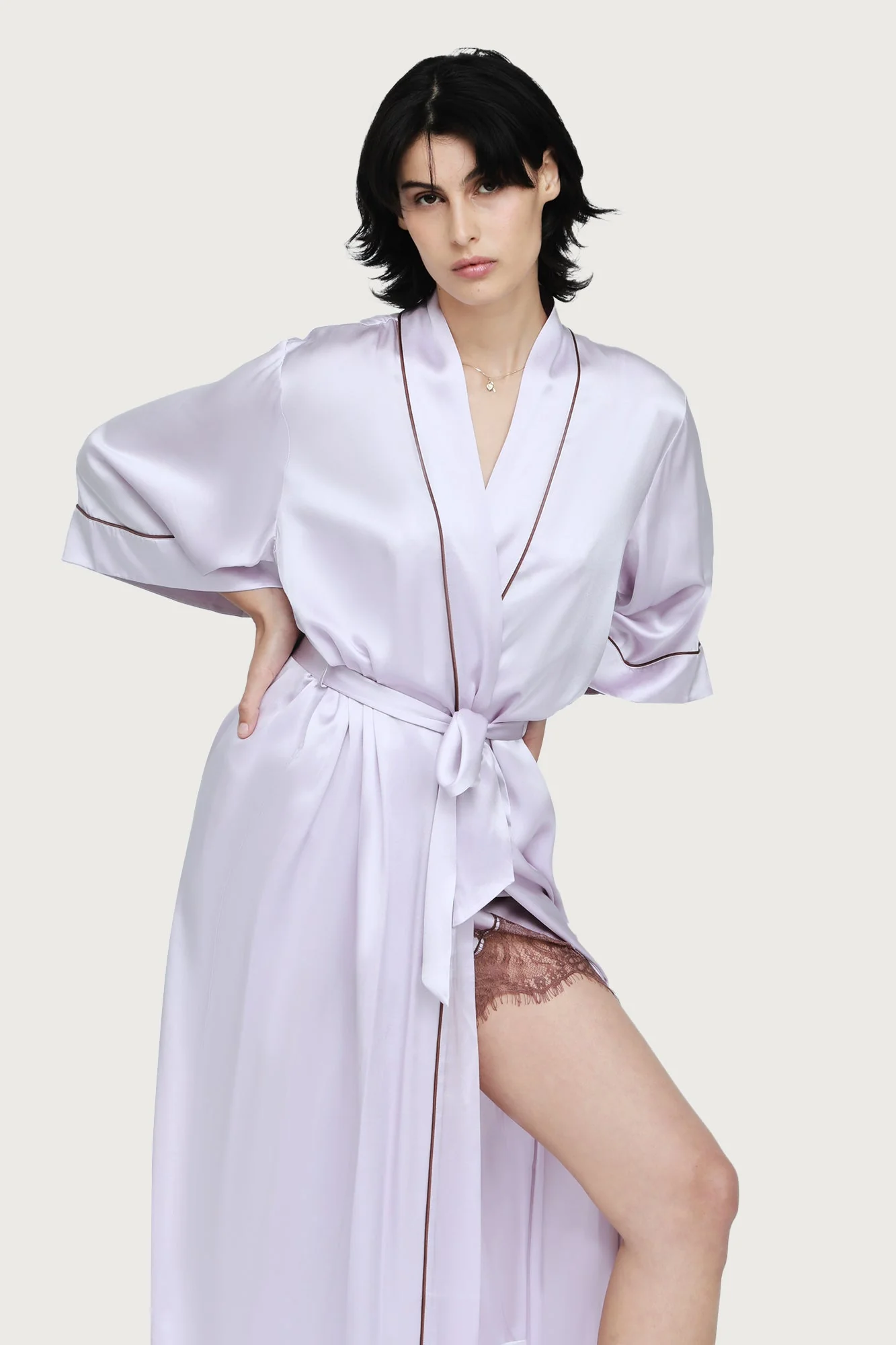 Silk Robe | Lilac Ash - Image 5