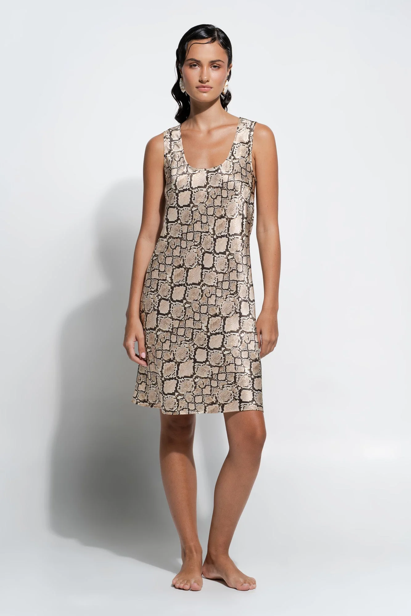 Silk Singlet Slip | Python Print - Image 5