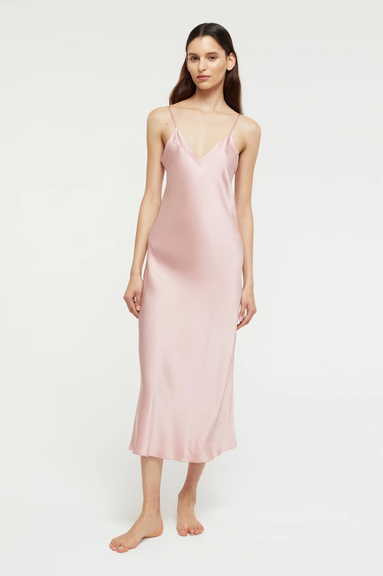 Silk V Neck Slip | Bridal Rose