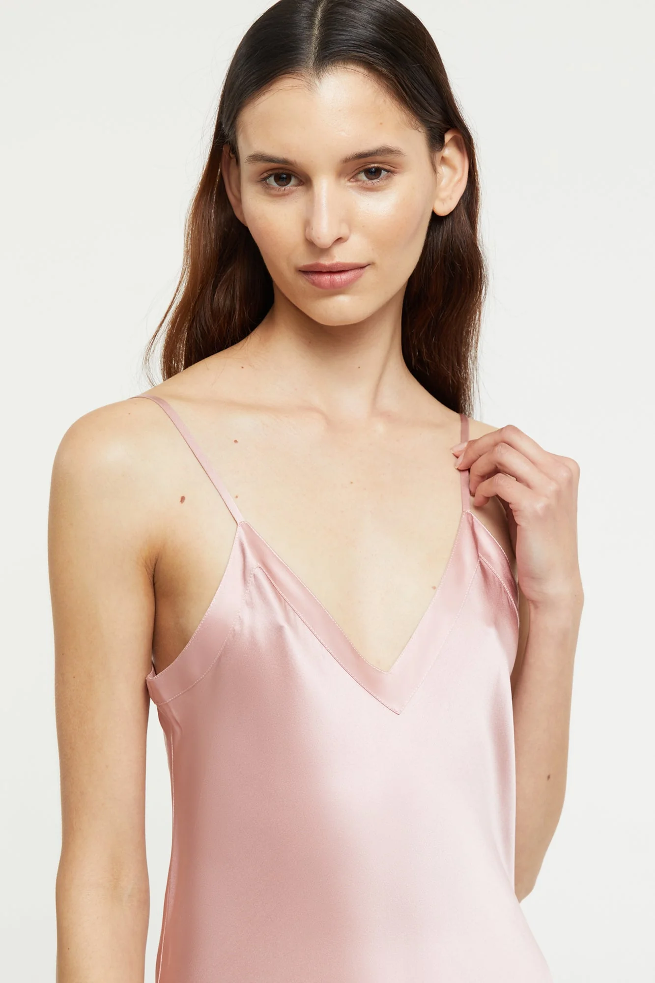 Silk V Neck Slip | Bridal Rose - Image 2