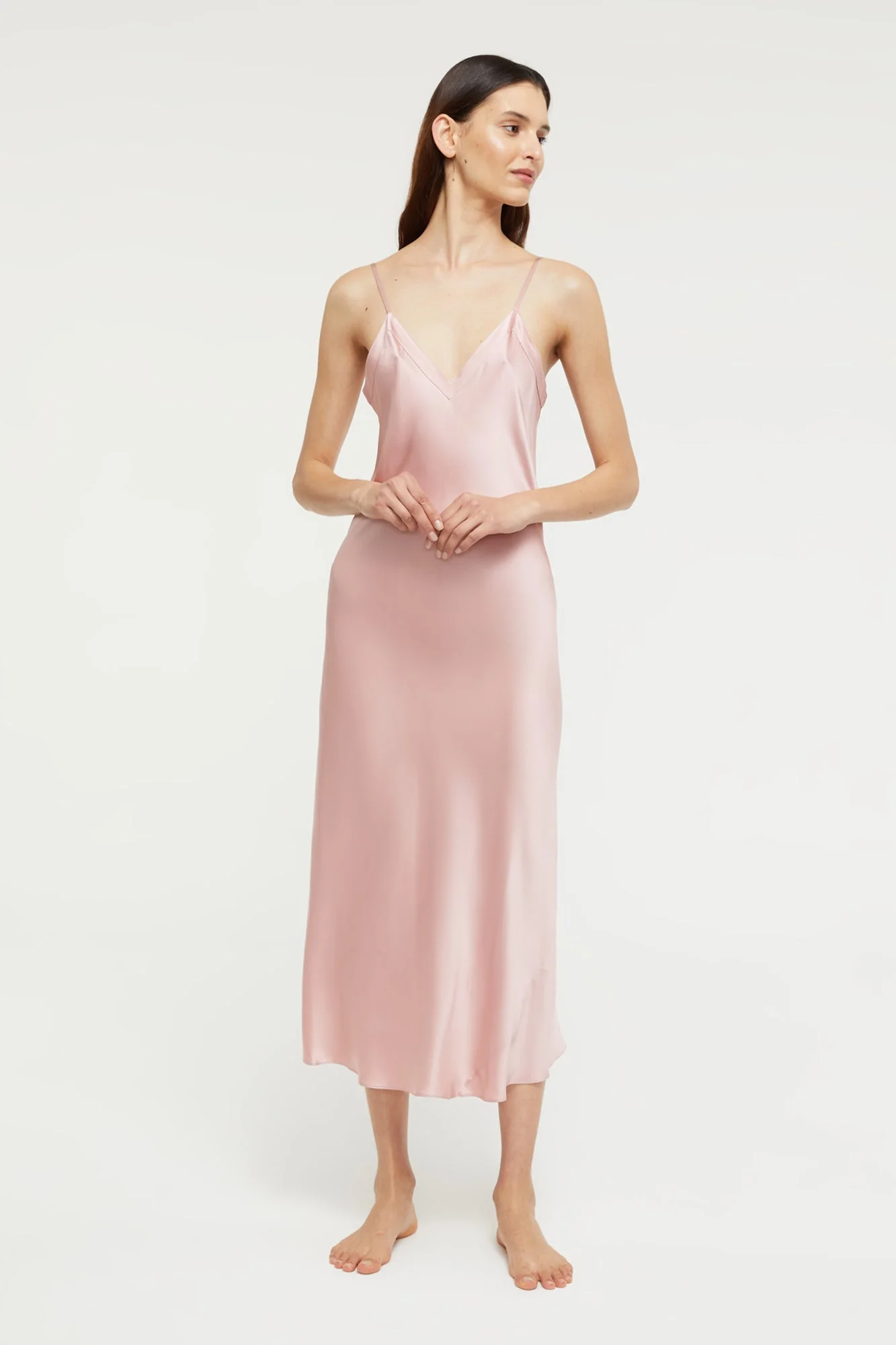 Silk V Neck Slip | Bridal Rose - Image 5