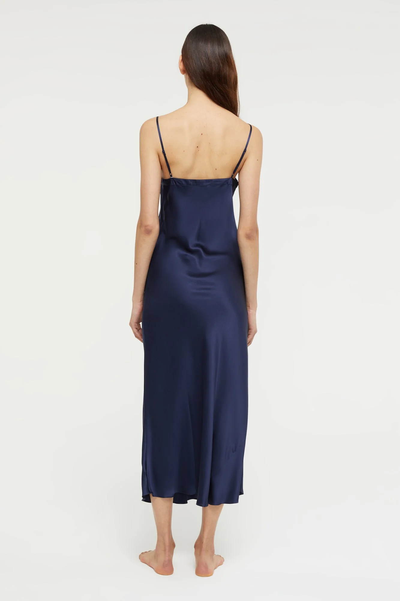 Silk V Neck Slip | Midnight - Image 4