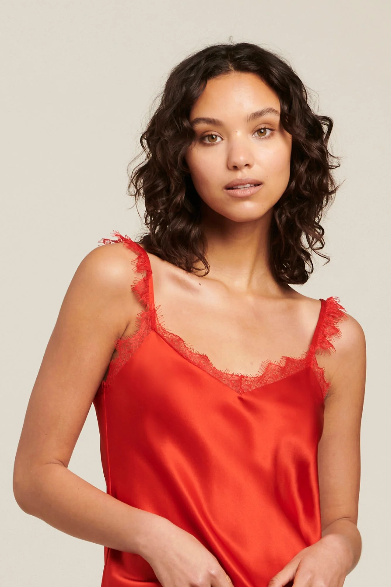 Sonata Silk Cami | Scarlet - Image 2