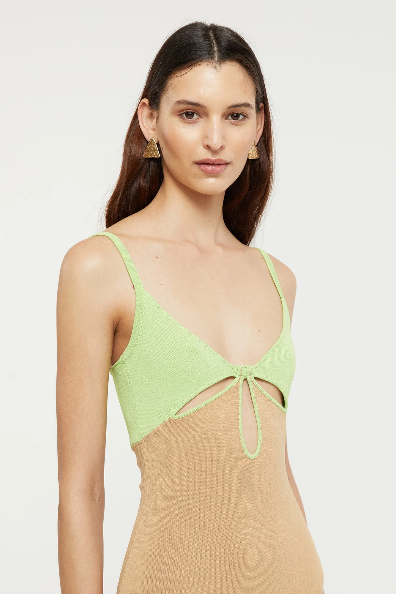 Venice Keyhole Dress | Sand/Pistachio - Image 2
