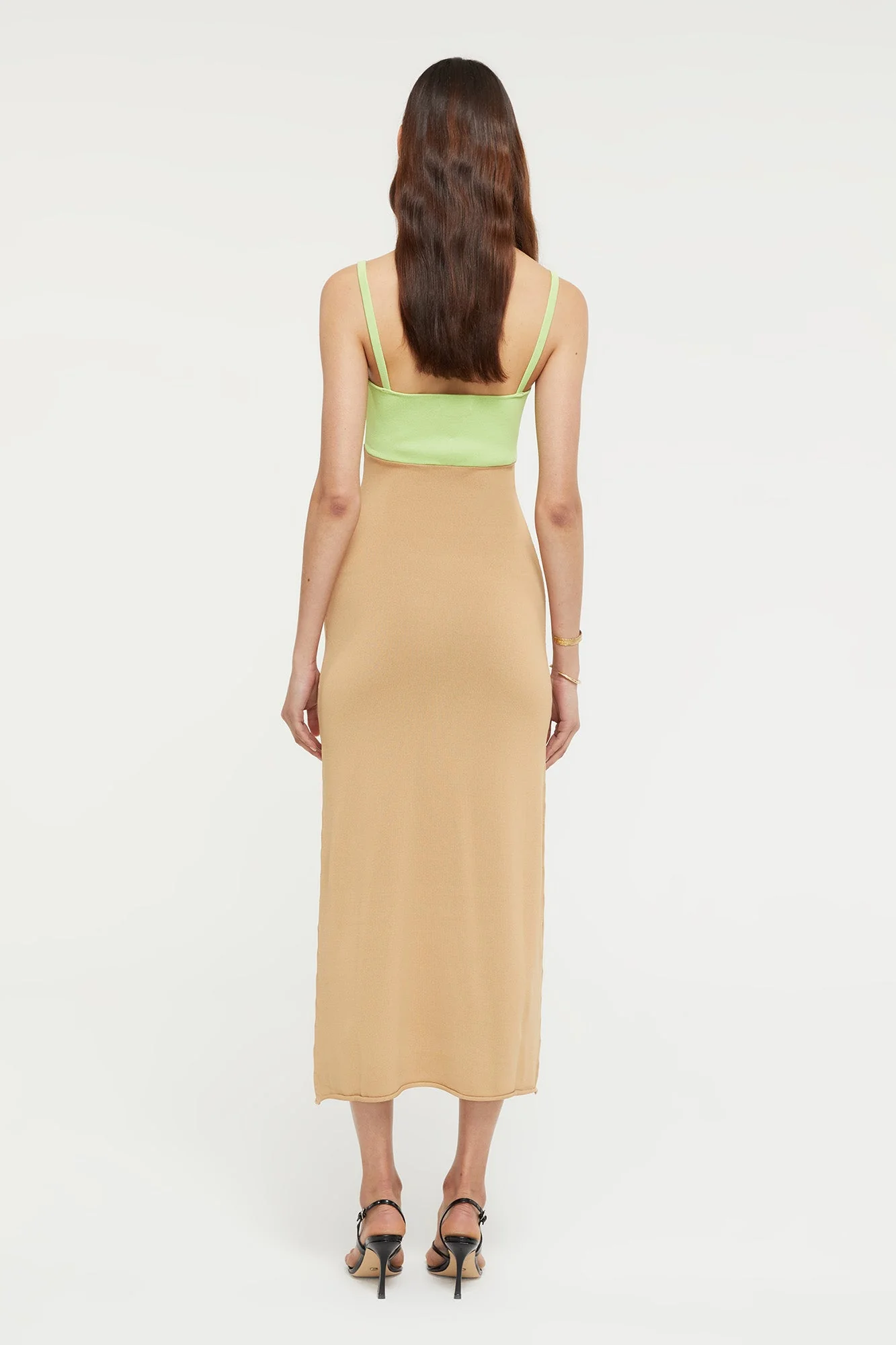 Venice Keyhole Dress | Sand/Pistachio - Image 4