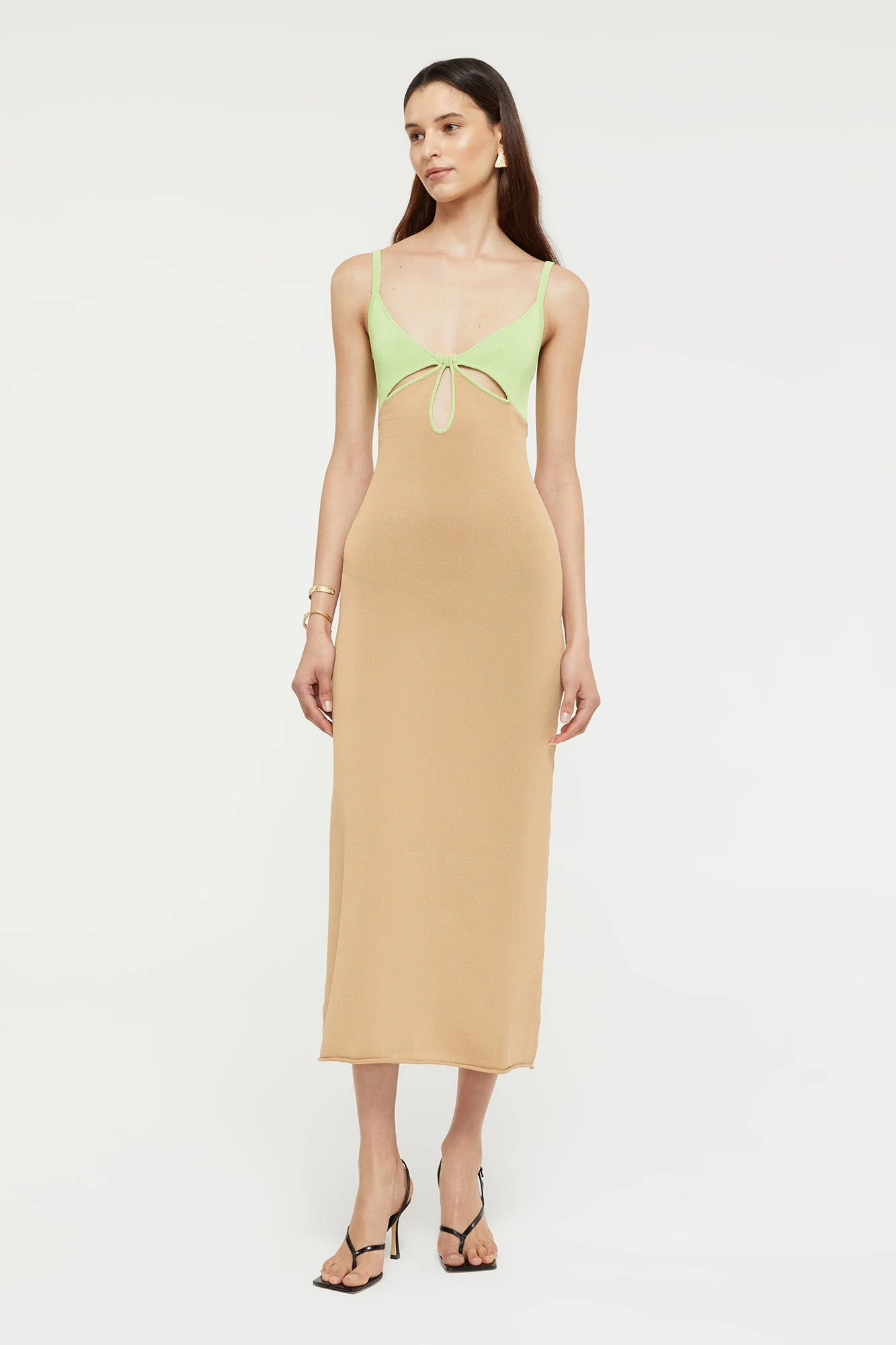 Venice Keyhole Dress | Sand/Pistachio - Image 5