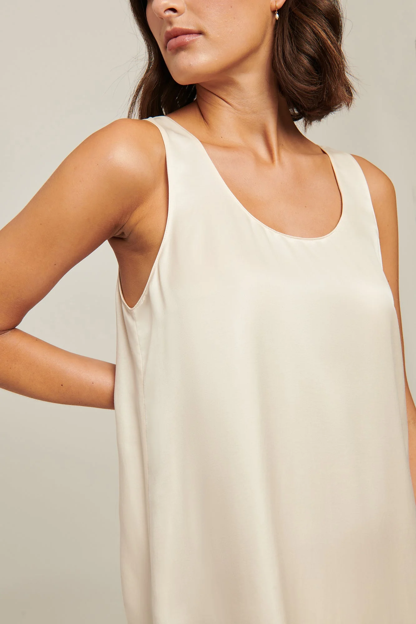 Washable Silk Blend Chemise | Ivory - Image 2