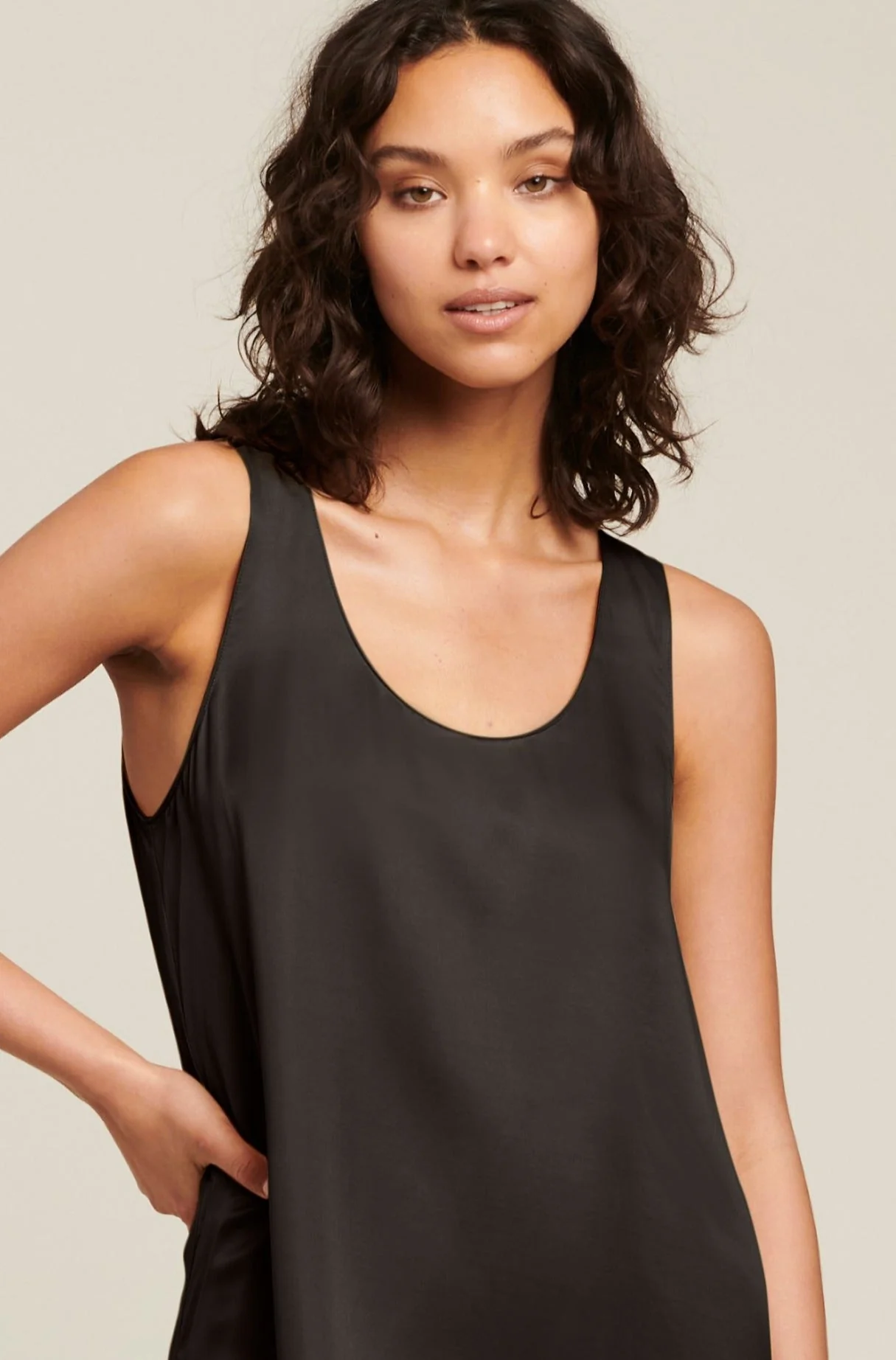 Washable Silk Chemise | Black - Image 2