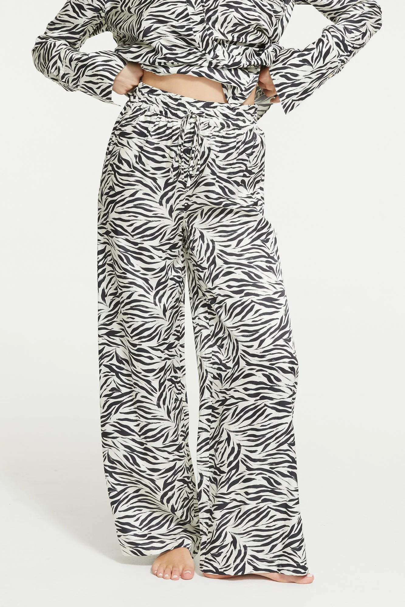 Zafina Long Pant | Brushstroke Zebra Print
