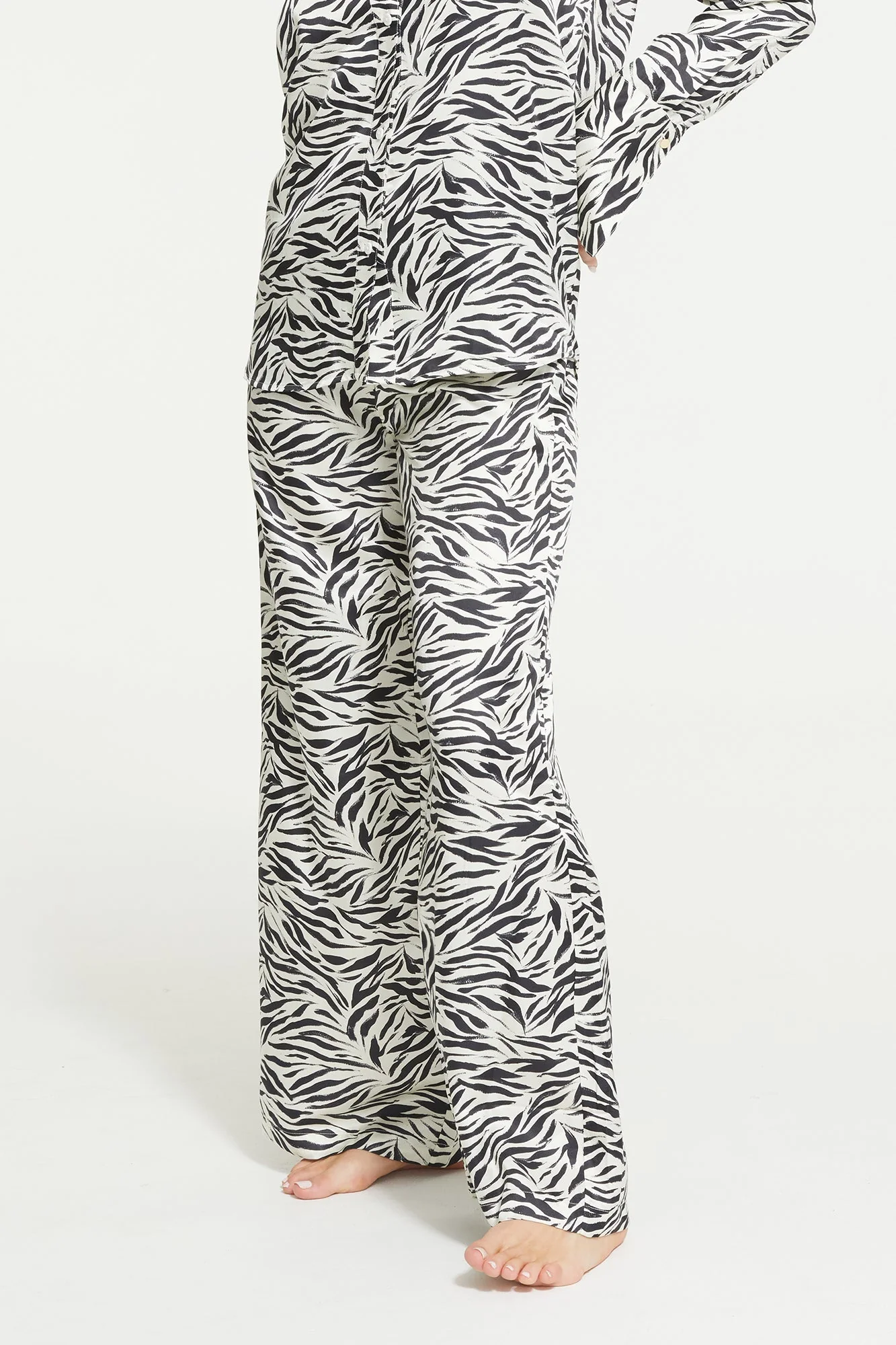 Zafina Long Pant | Brushstroke Zebra Print - Image 3