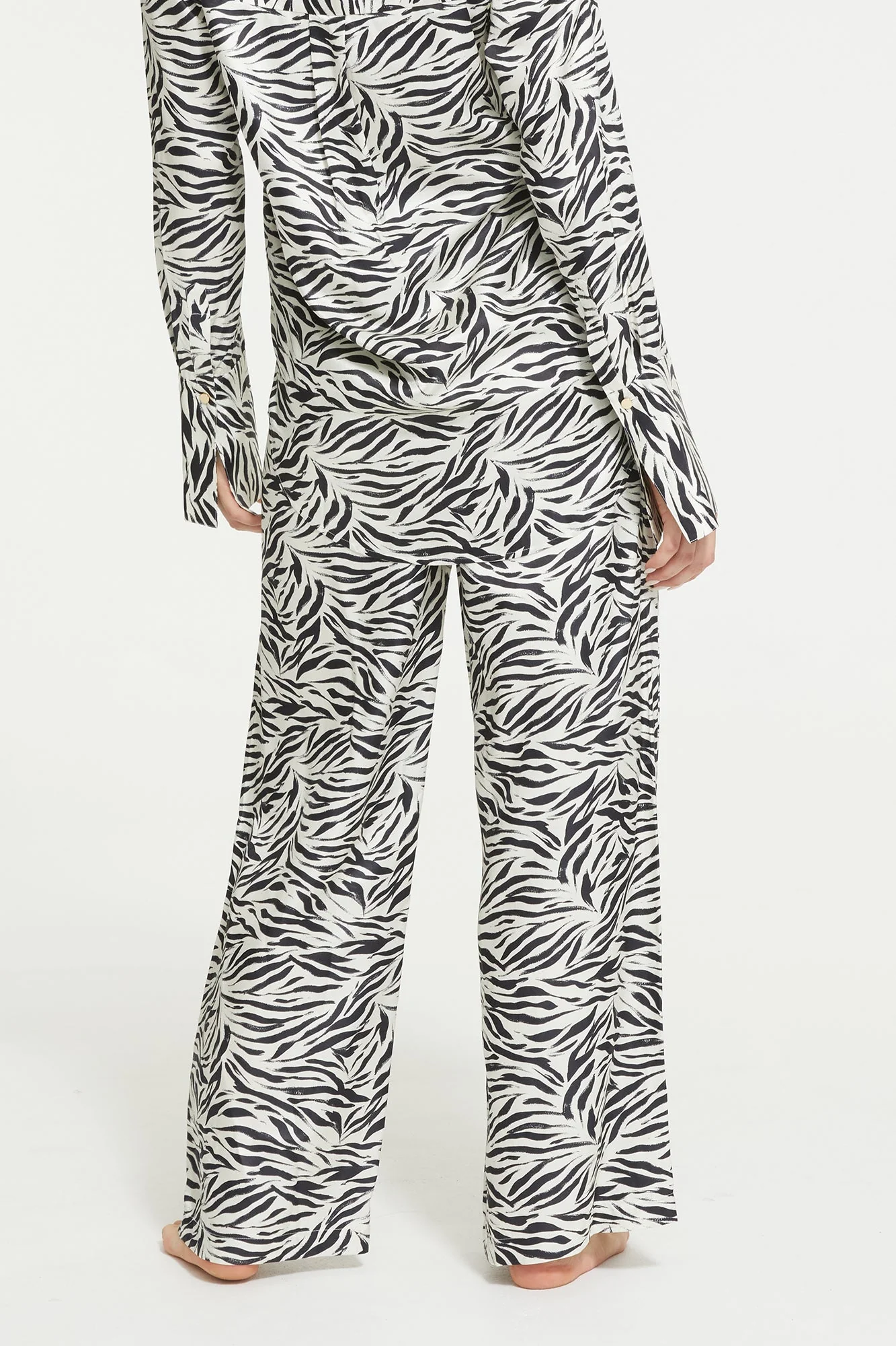 Zafina Long Pant | Brushstroke Zebra Print - Image 4