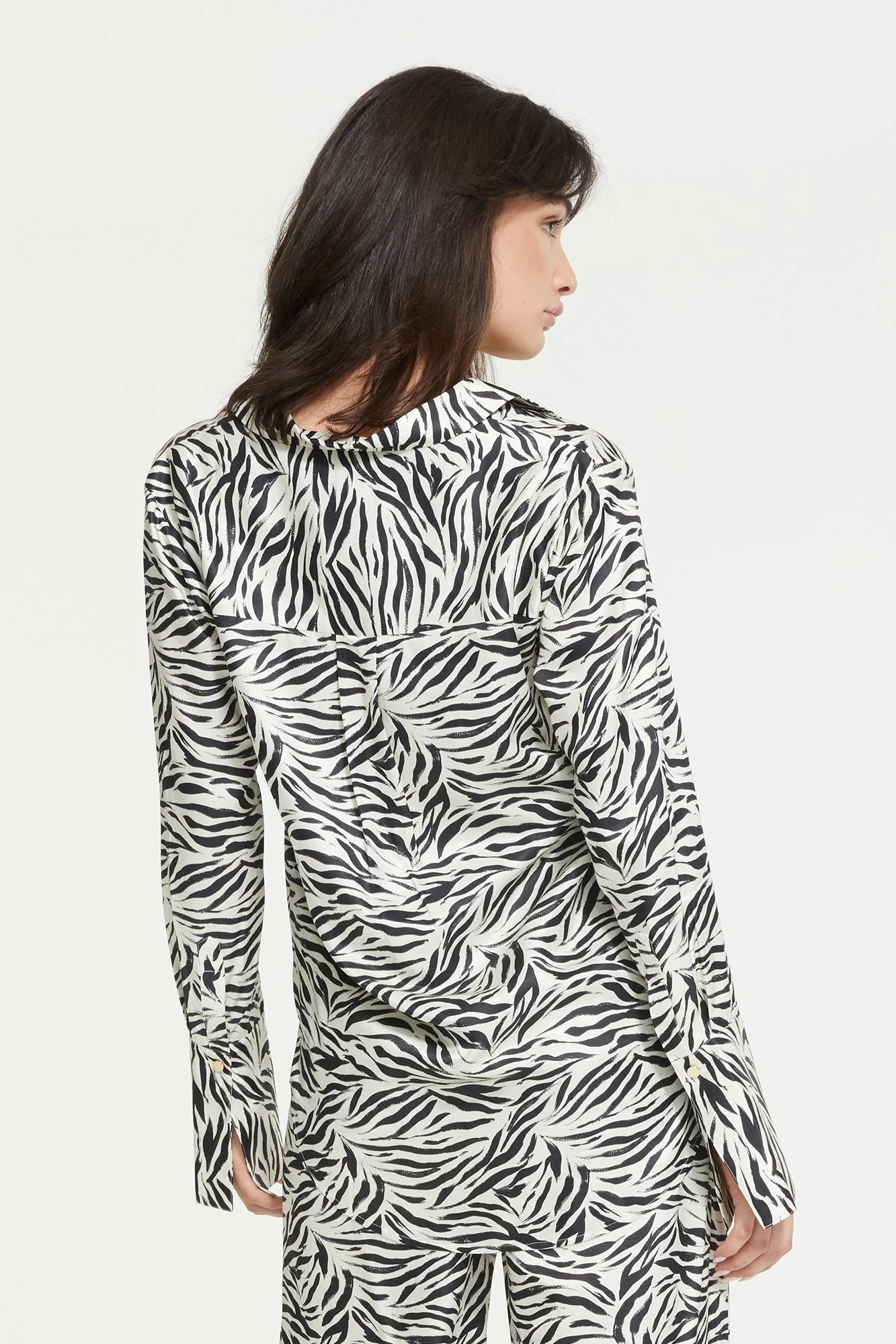 Zafina Shirt | Brushstrokestroke Zebra Print - Image 3
