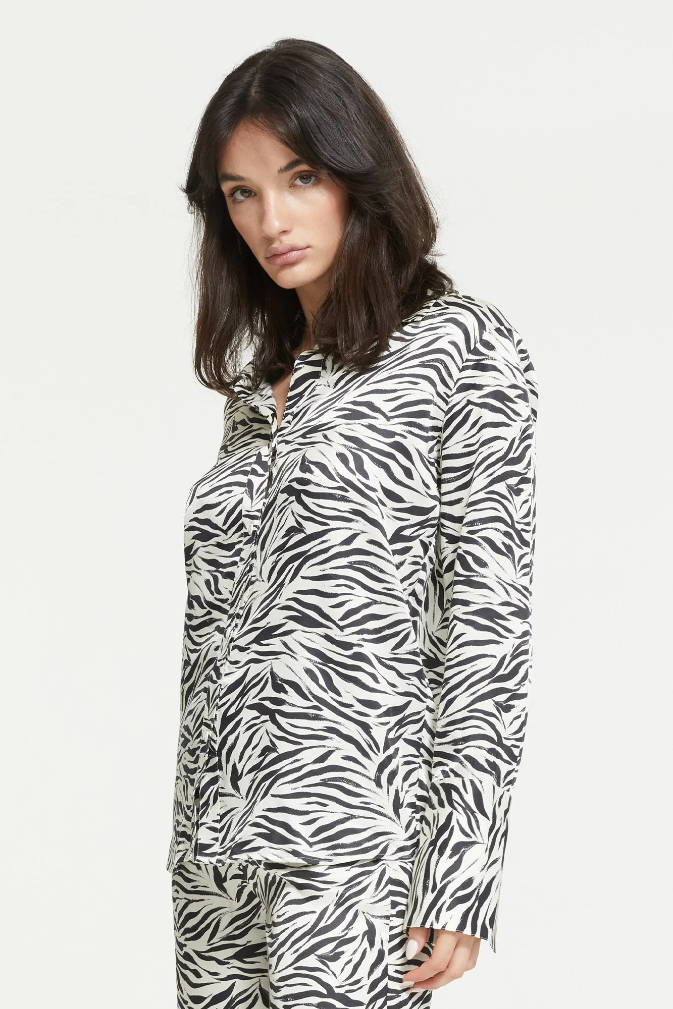 Zafina Shirt | Brushstrokestroke Zebra Print - Image 6
