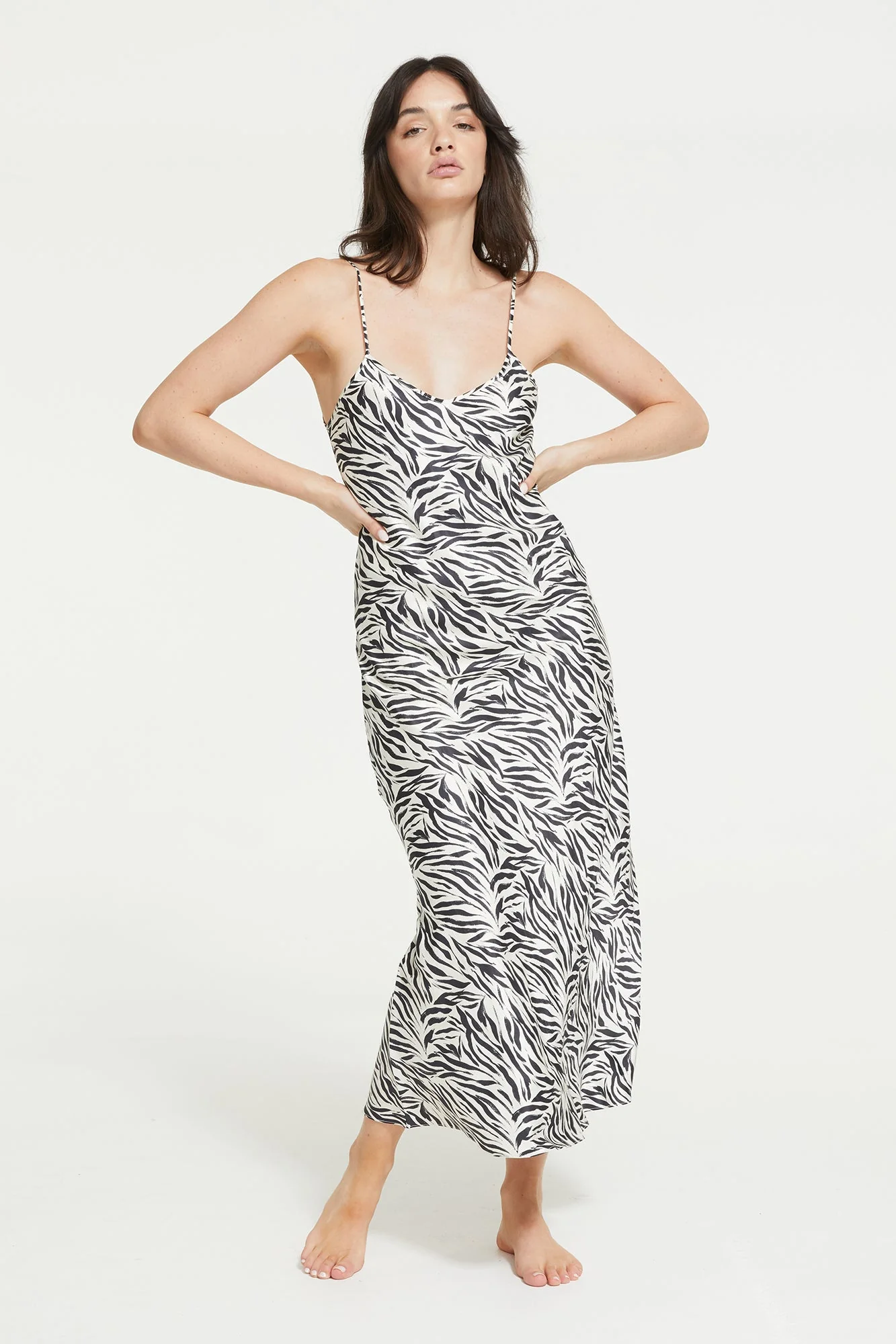 Zafina Slip | Brushstroke Zebra Print - Image 5