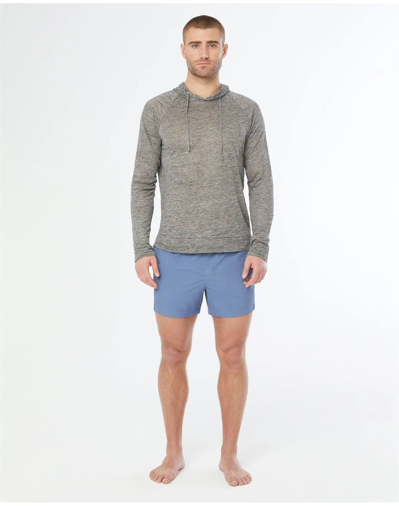 Men | Aaron Linen Hoodie | Gunmetal - Image 3