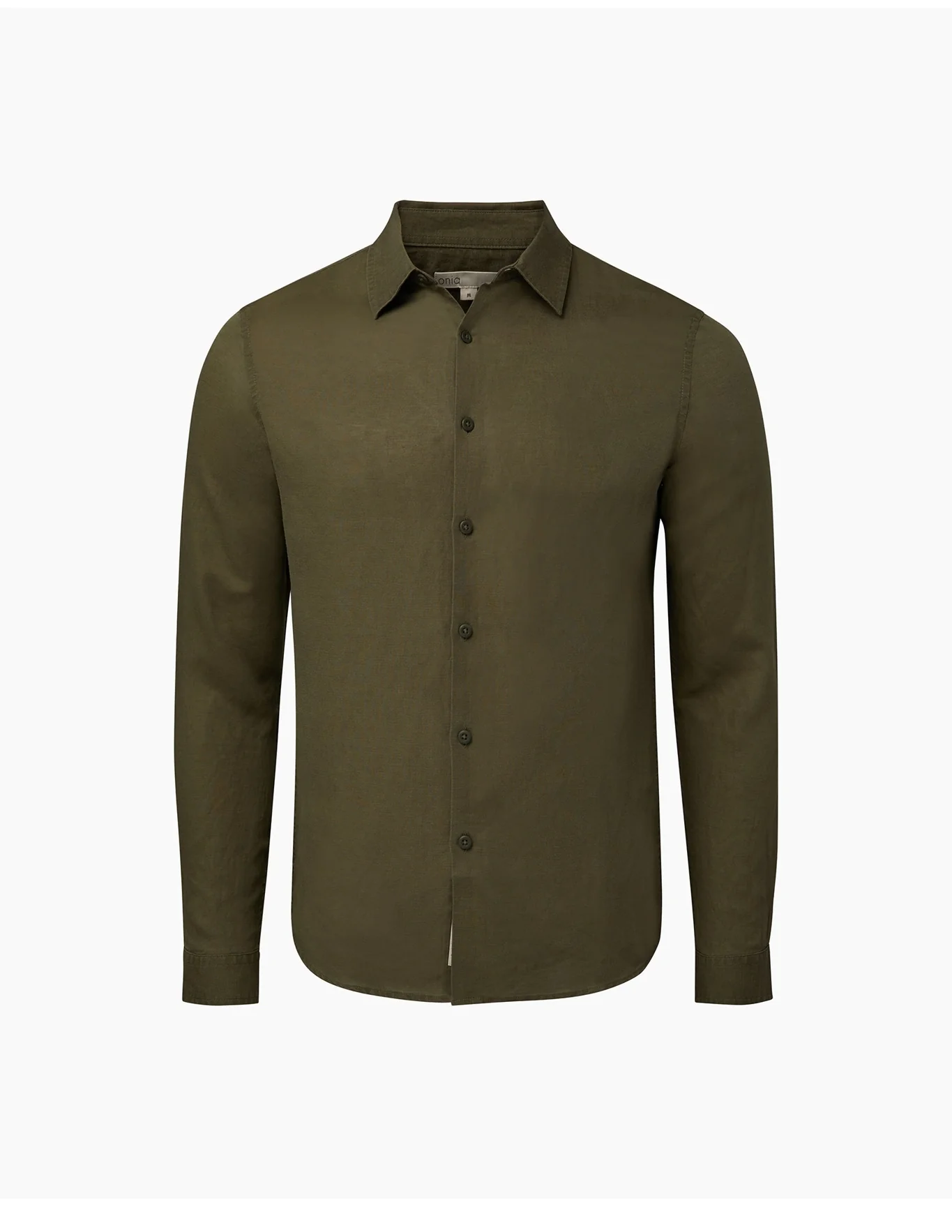 Men | Air Linen Long Sleeve Shirt | Dark Olive - Image 2