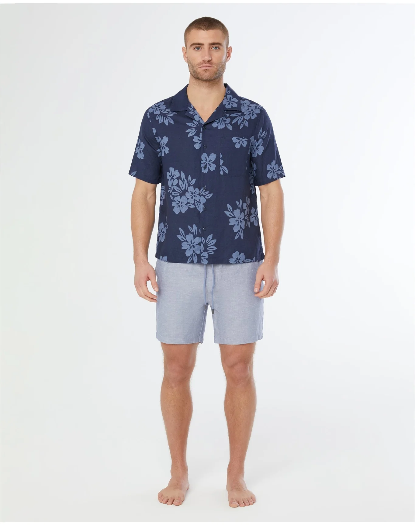 Men | Air Linen Pull On Short 6" | Stonewash