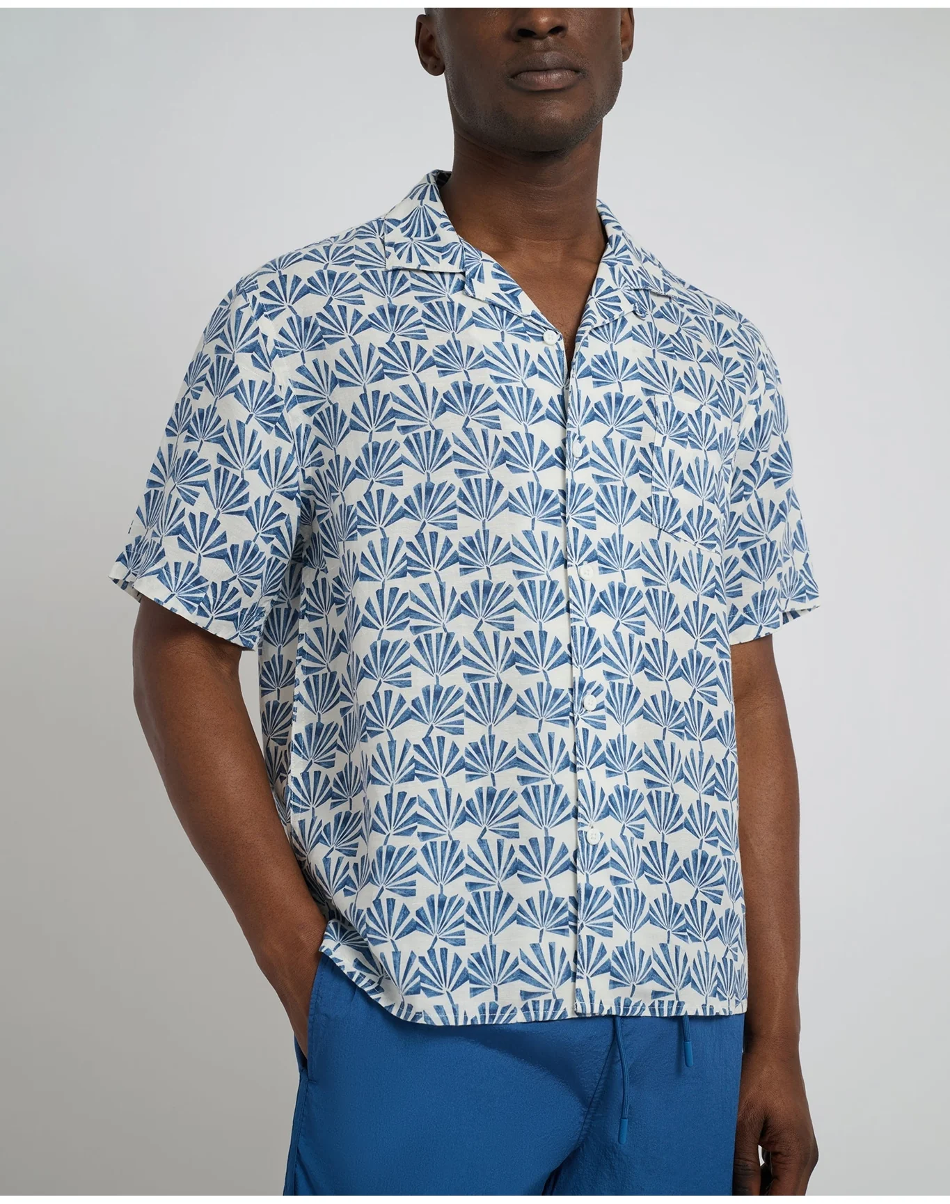Men | Air Linen Vacation Shirt | Dark Blue - Image 3