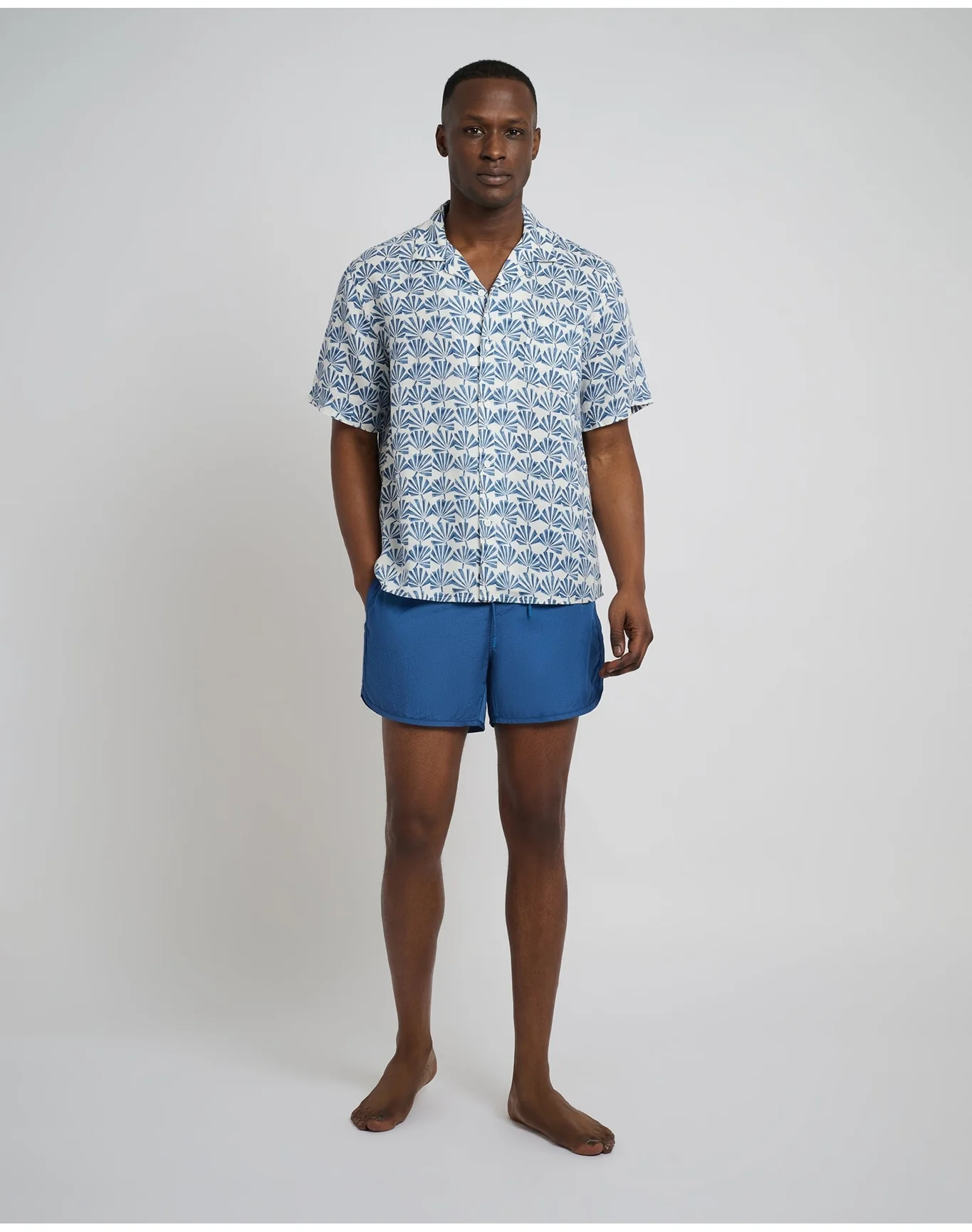 Men | Air Linen Vacation Shirt | Dark Blue - Image 4
