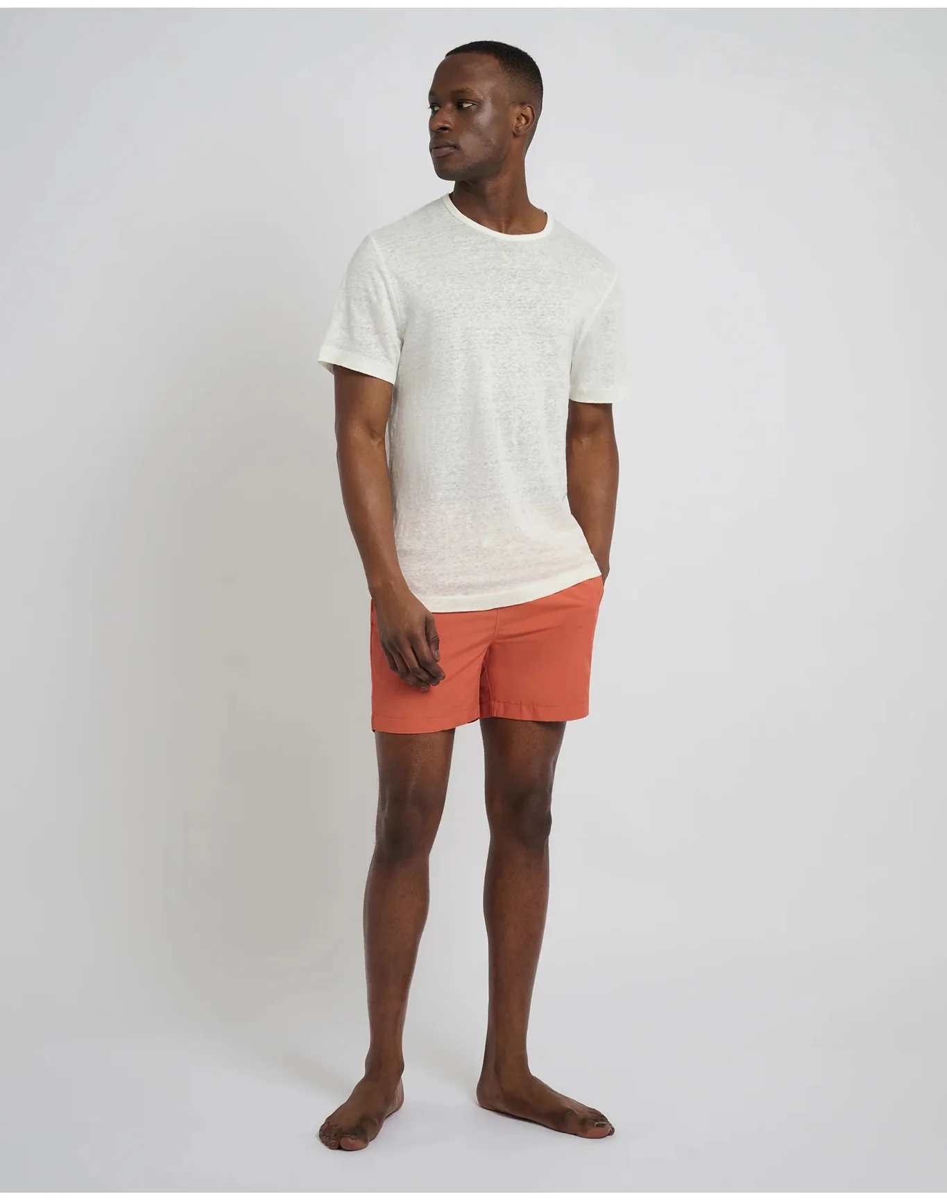 Men | Chad Linen Tee | Beige - Image 2