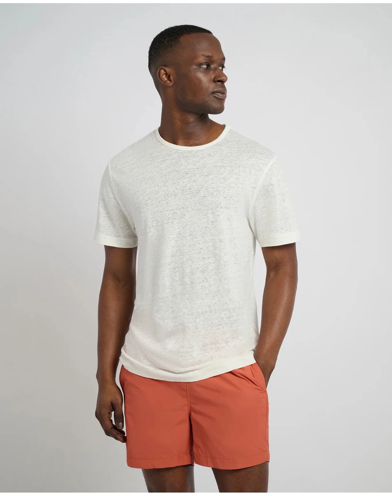 Men | Chad Linen Tee | Beige - Image 3