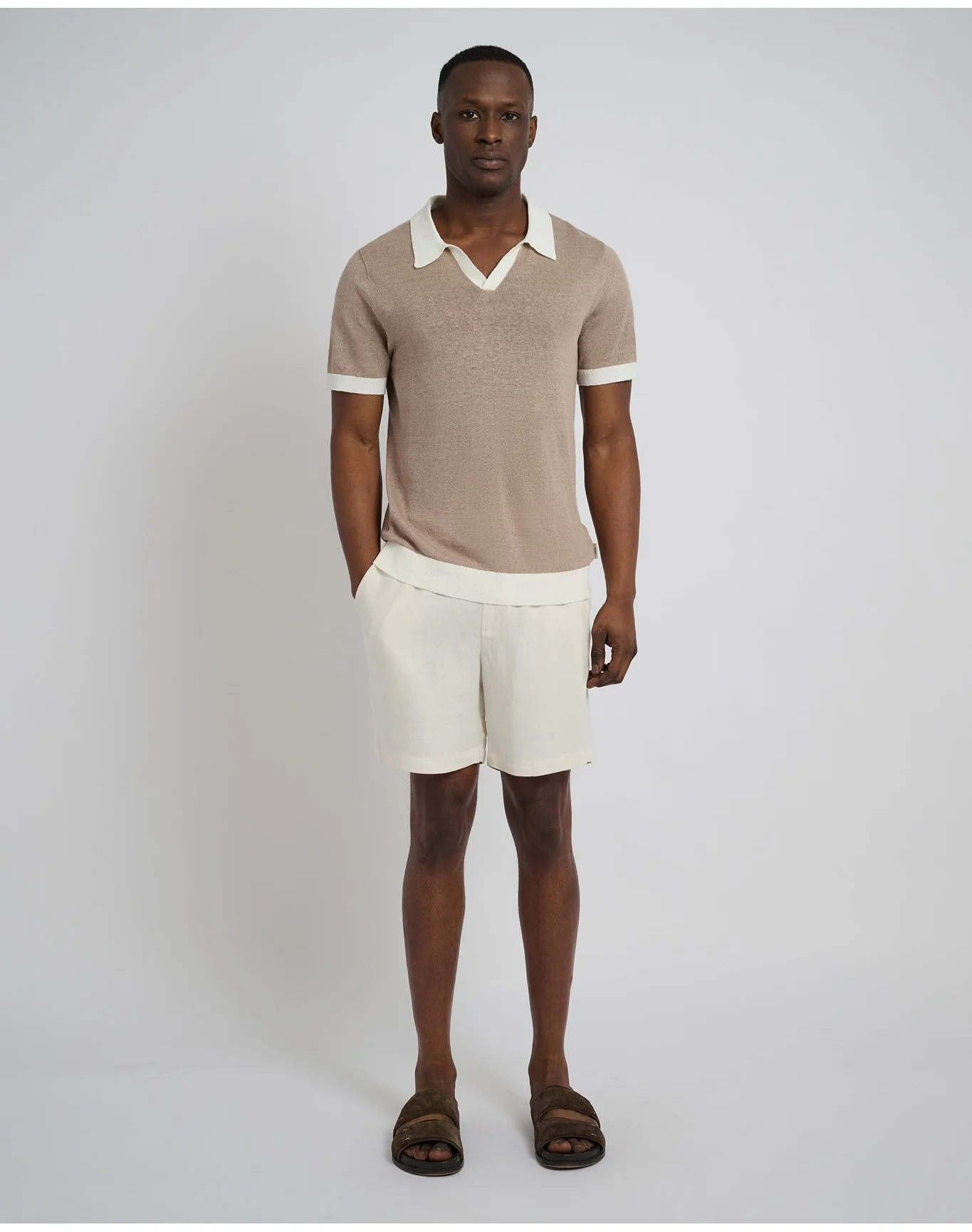 Men | Classic Pull On Linen Short 6" | Oat - Image 4