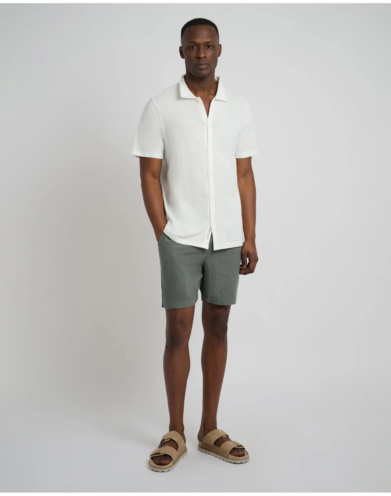 Men | Classic Pull On Linen Short 6In | Agave - Image 2