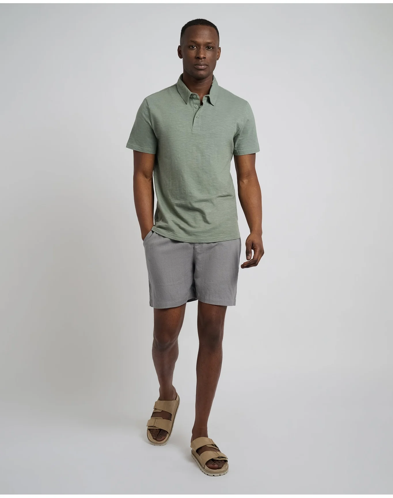 Men | Classic Pull On Linen Short 6In | Charcoal Gray - Image 4