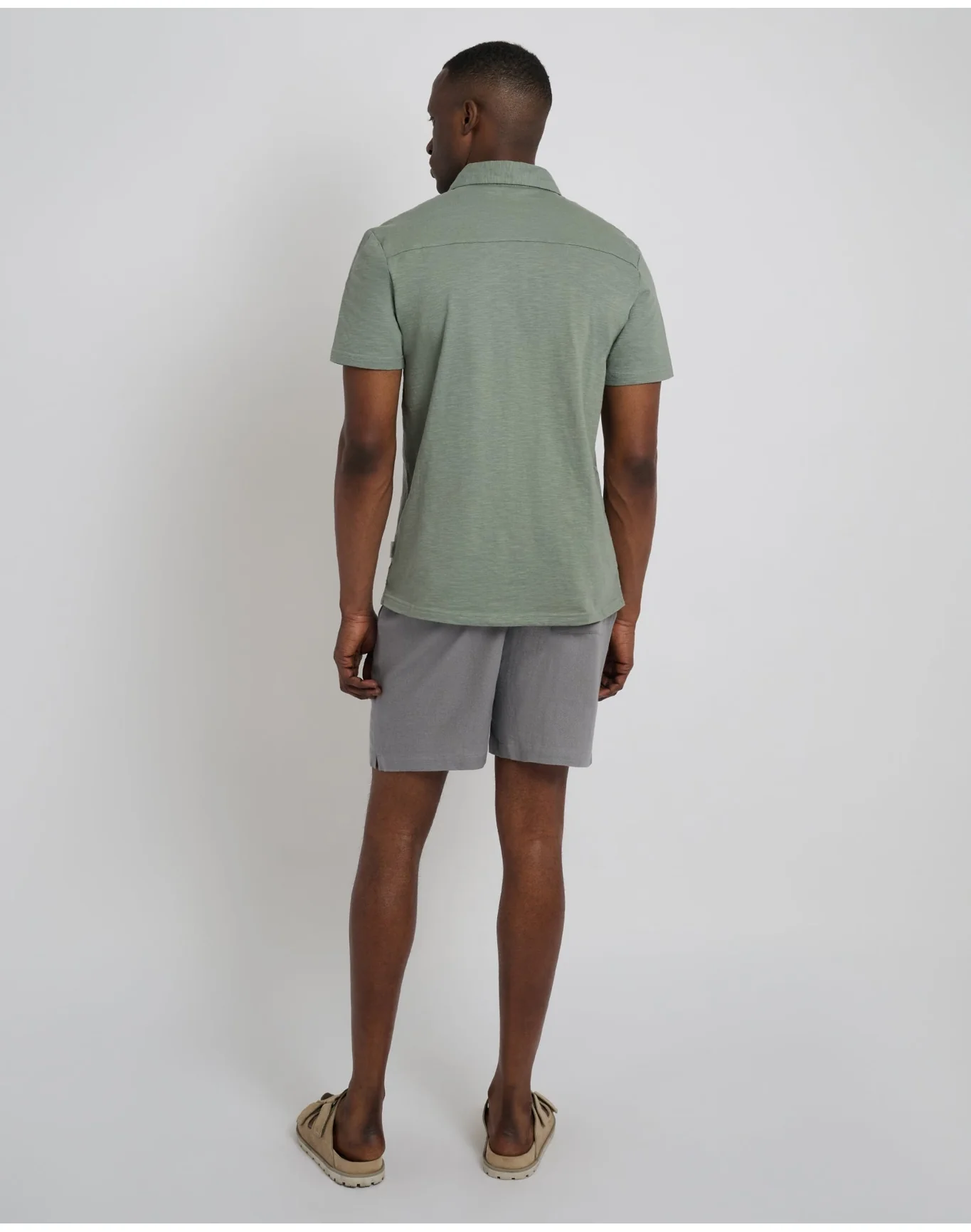 Men | Classic Pull On Linen Short 6In | Charcoal Gray - Image 5
