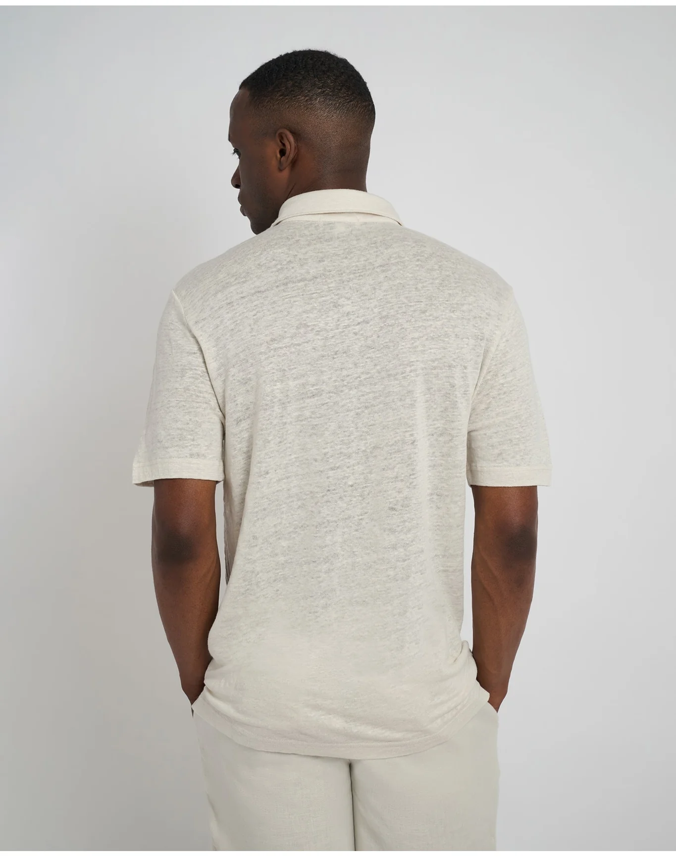Men | Dylan Linen Shirt | Stone - Image 5