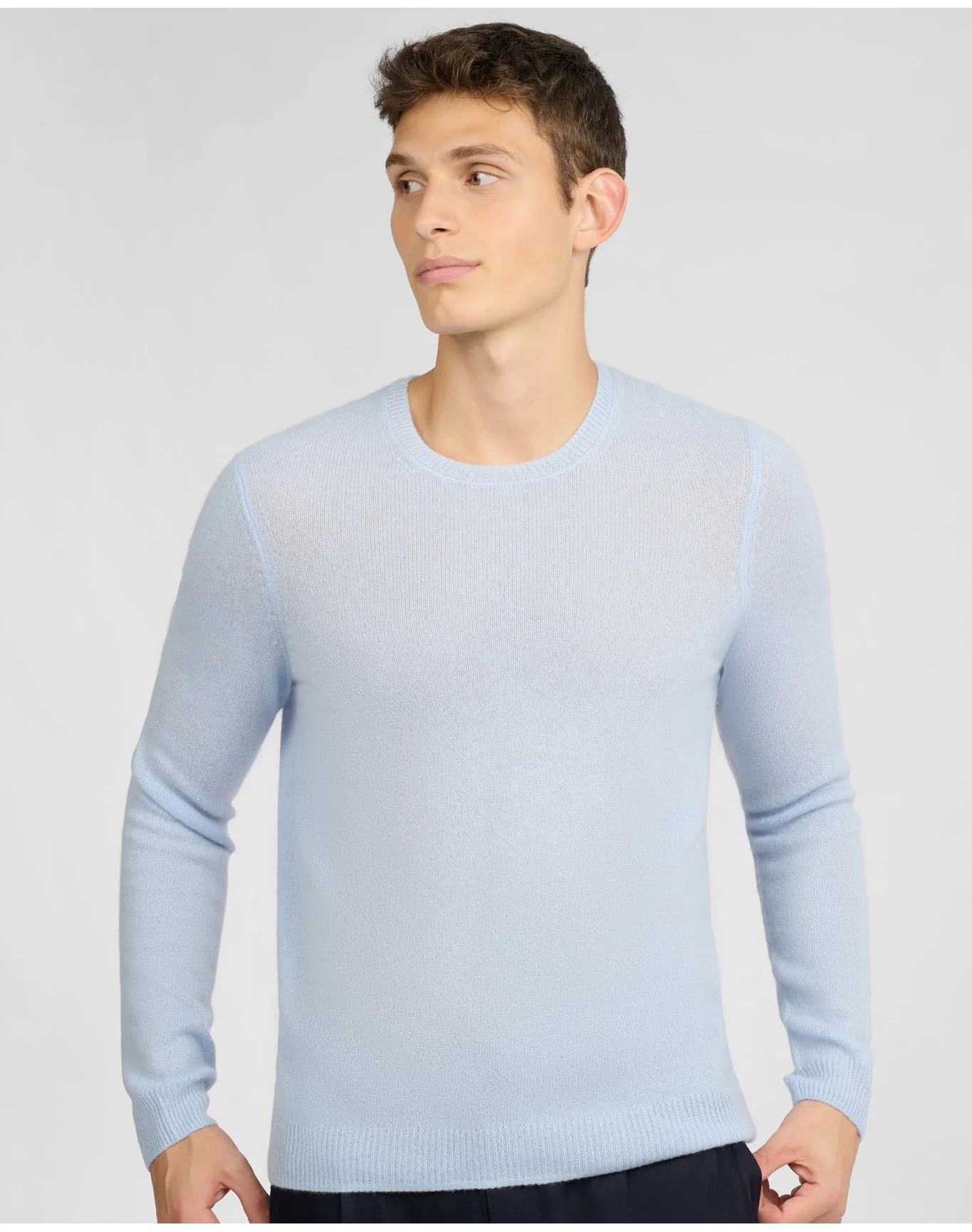 Men | Featherweight Cashmere Sweater | Soft Sky - Image 2