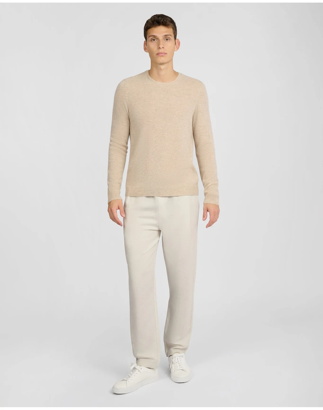 Men | Featherweight Cashmere Sweater | Stone - Image 4