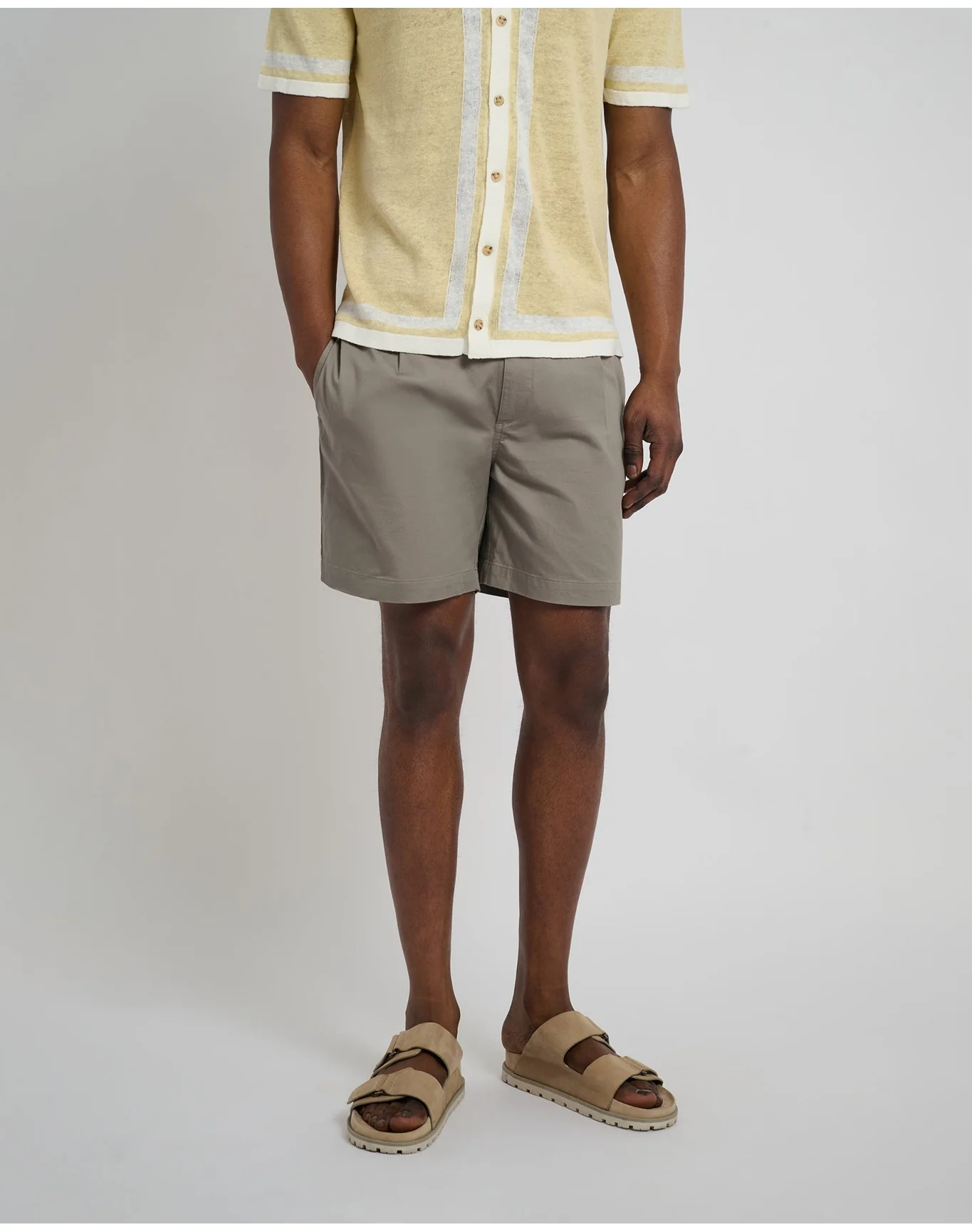 Men | Garment Dye Cotton Drawstring Short | Cinder - Image 3