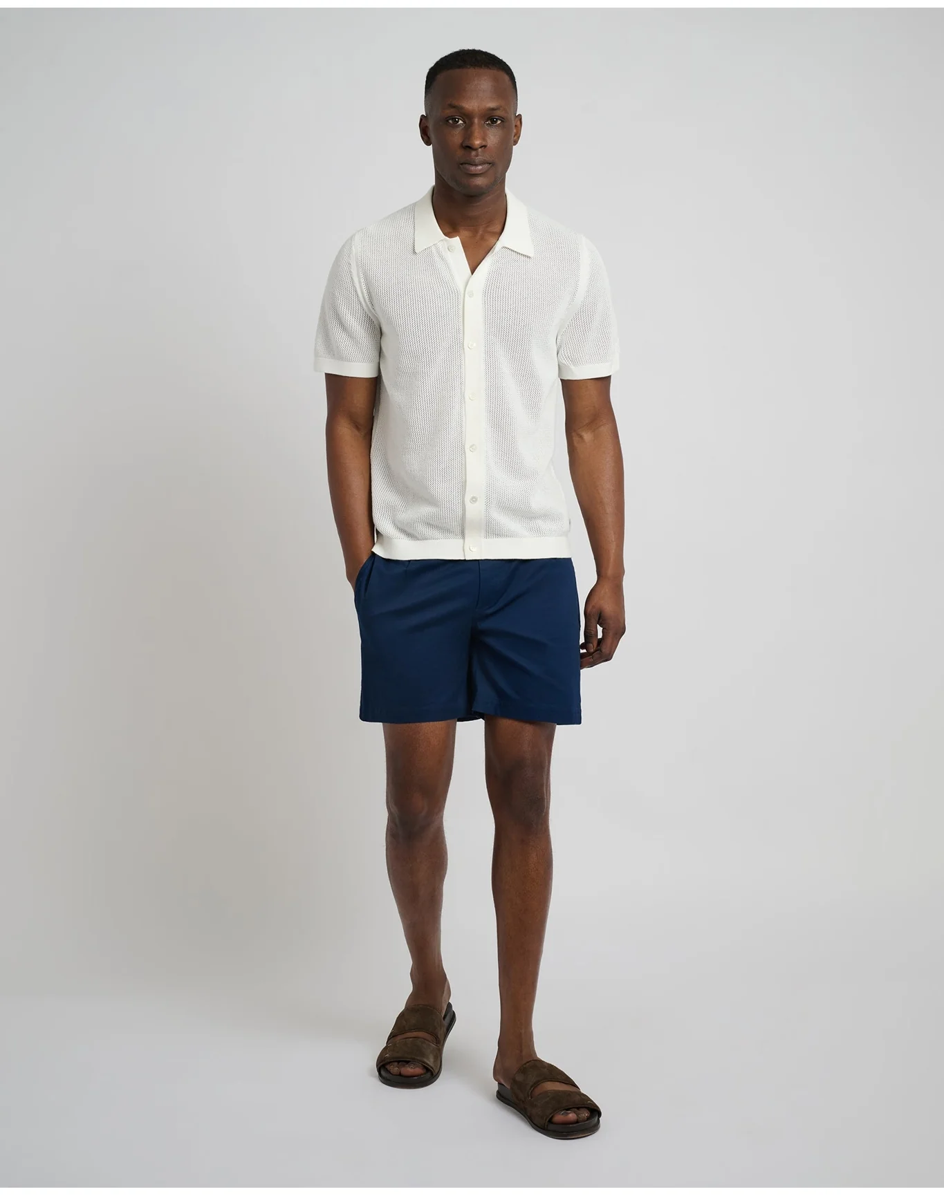 Men | Garment Dye Cotton Drawstring Short | Deep Navy - Image 4