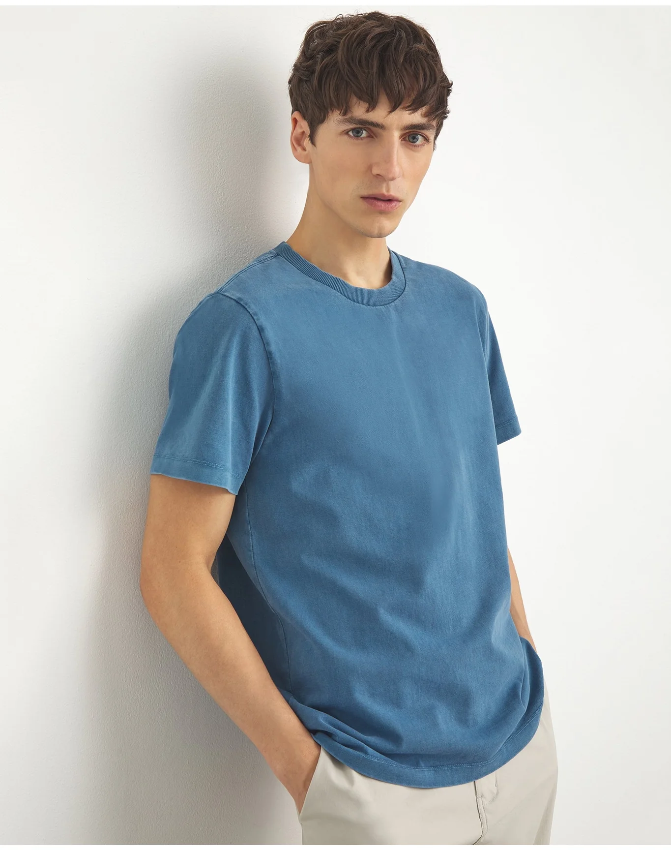 Men | Garment Dye Jersey Crew Neck Tee | Lilac - Image 11