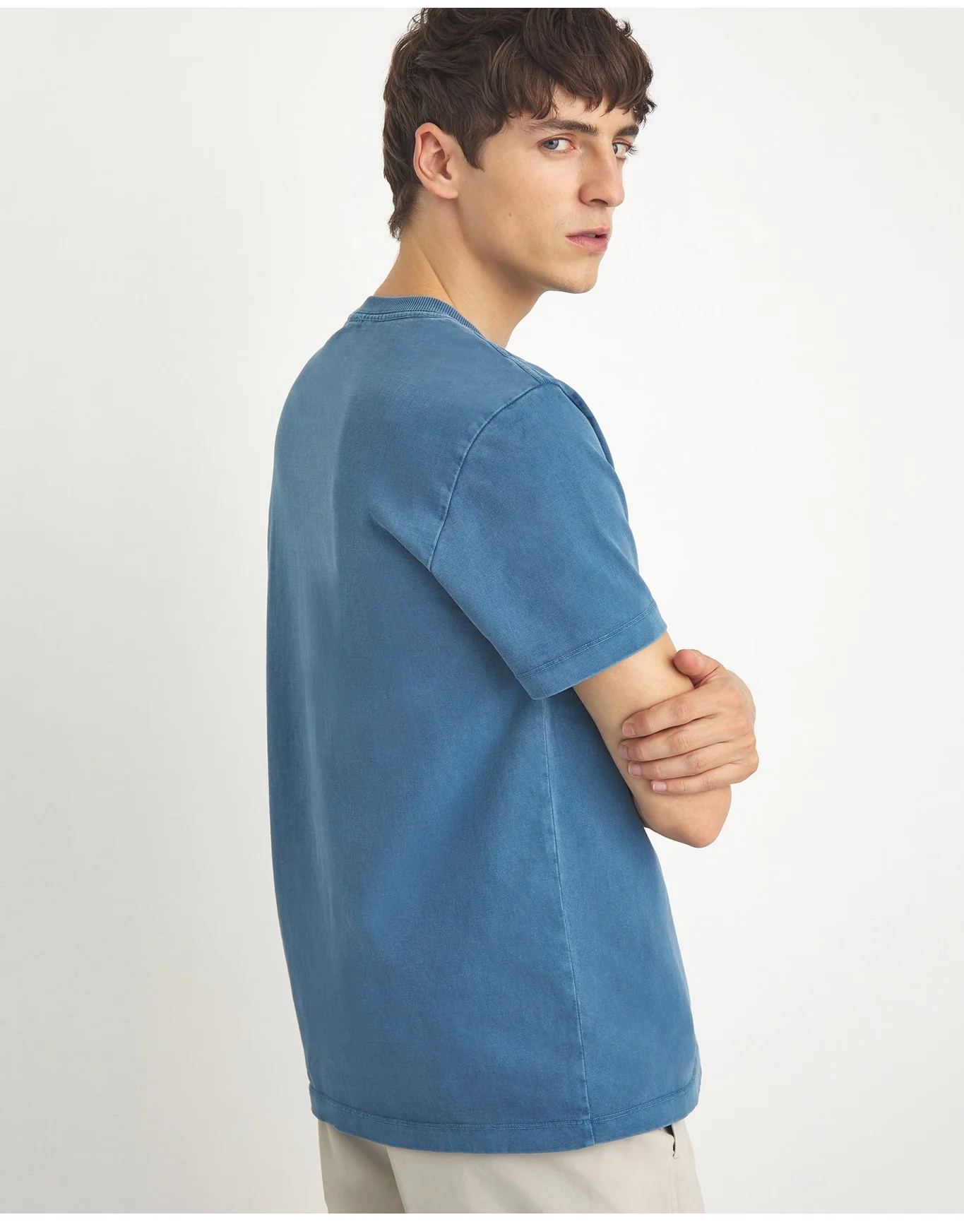 Men | Garment Dye Jersey Crew Neck Tee | Lilac - Image 14
