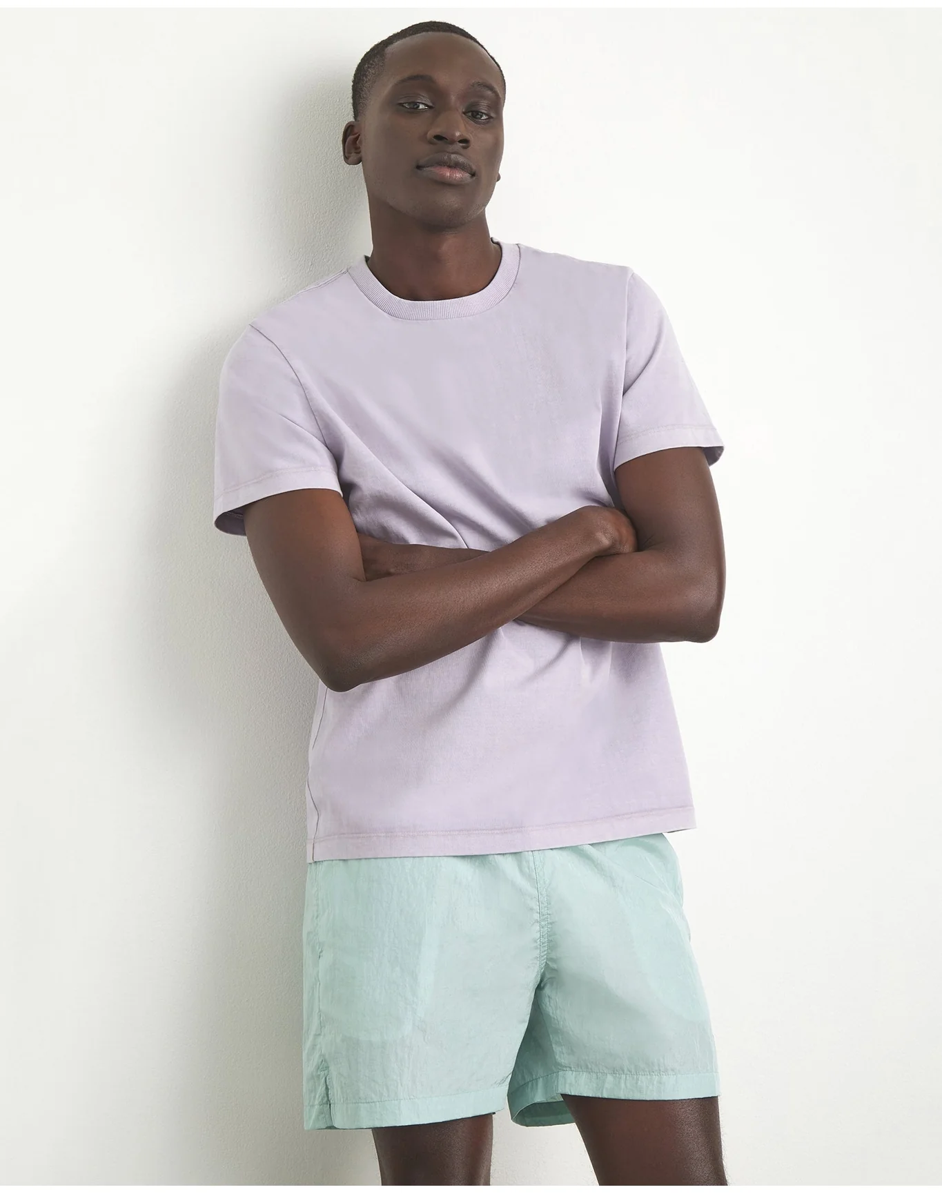 Men | Garment Dye Jersey Crew Neck Tee | Lilac - Image 2
