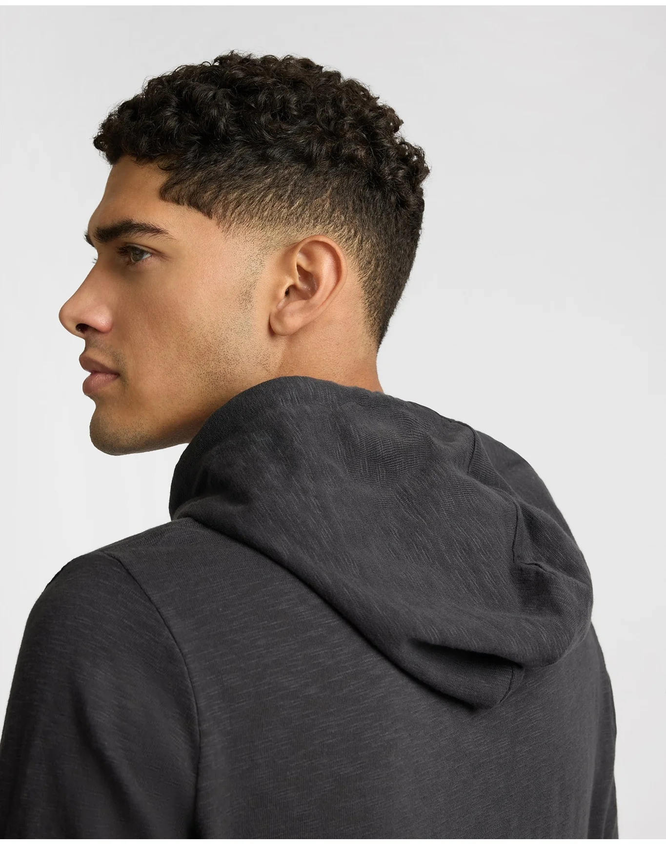 Men | Heavyweight Slub Hoodie | Noir - Image 5