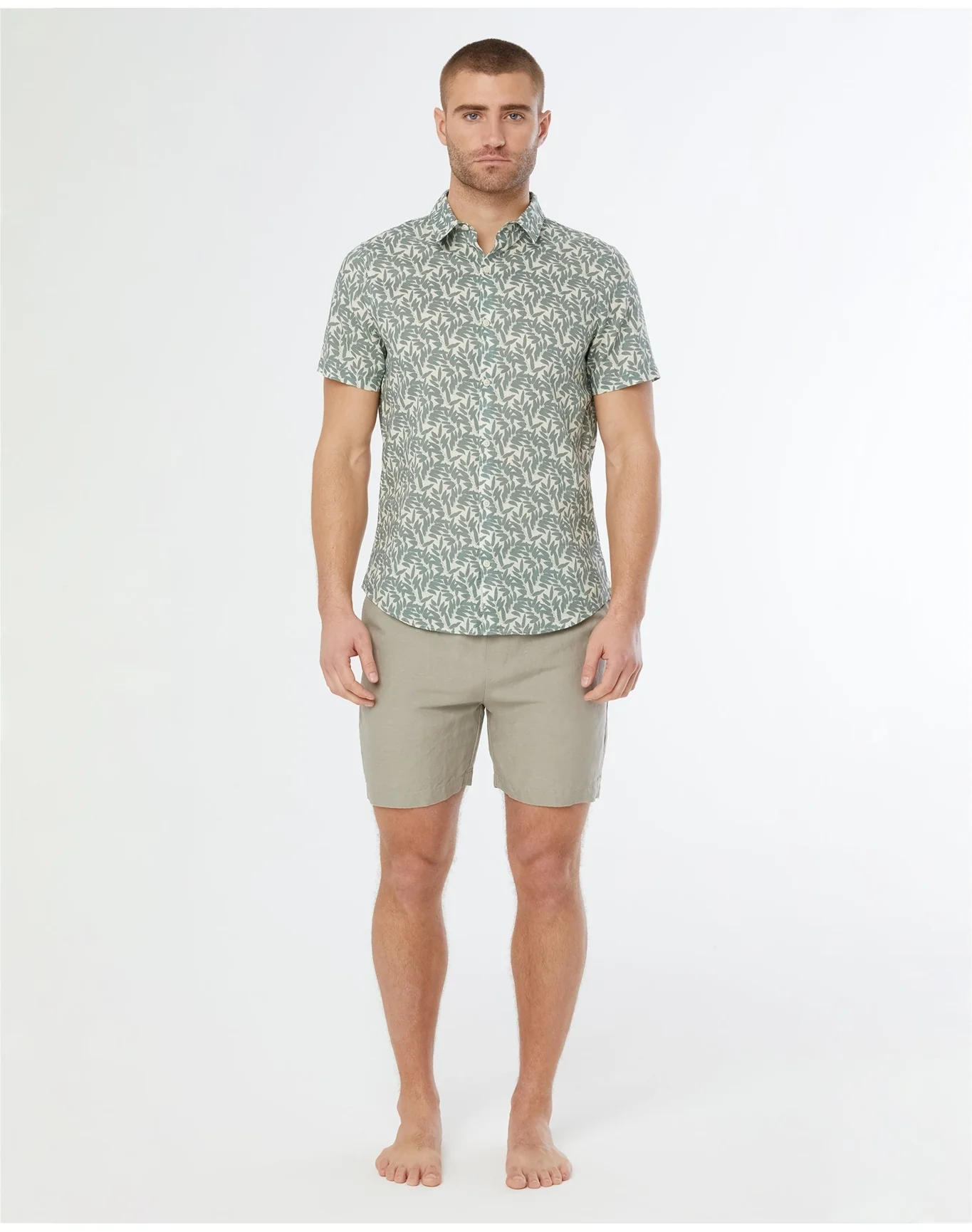Men | Jack Air Linen Shirt | Cream Sage - Image 3