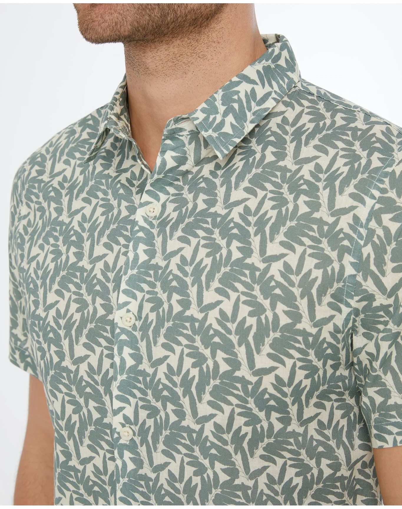 Men | Jack Air Linen Shirt | Cream Sage - Image 4