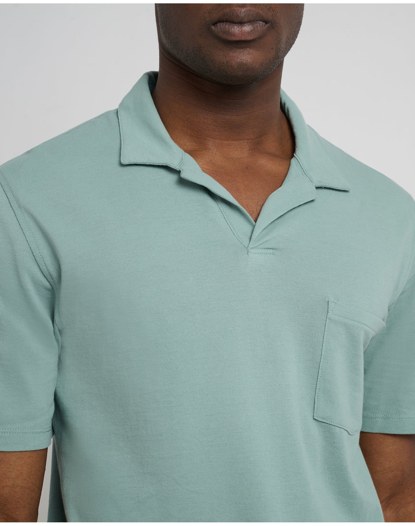 Men | Johnny Collar Pique Polo | Jade - Image 2