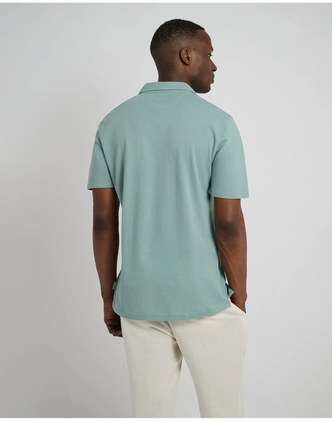 Men | Johnny Collar Pique Polo | Jade - Image 5