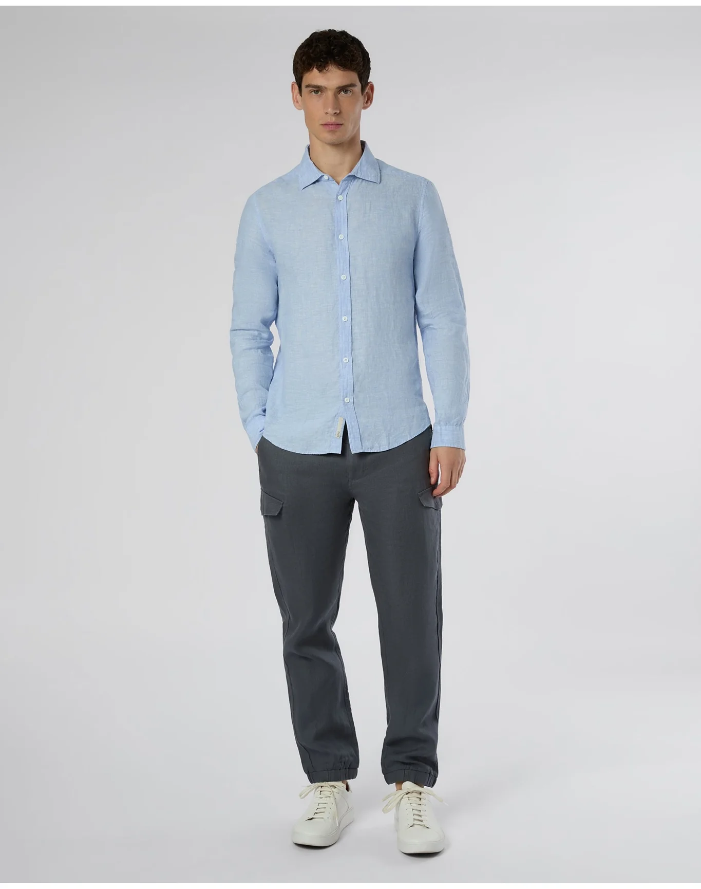 Men | Linen Cargo Jogger | Gunmetal - Image 3