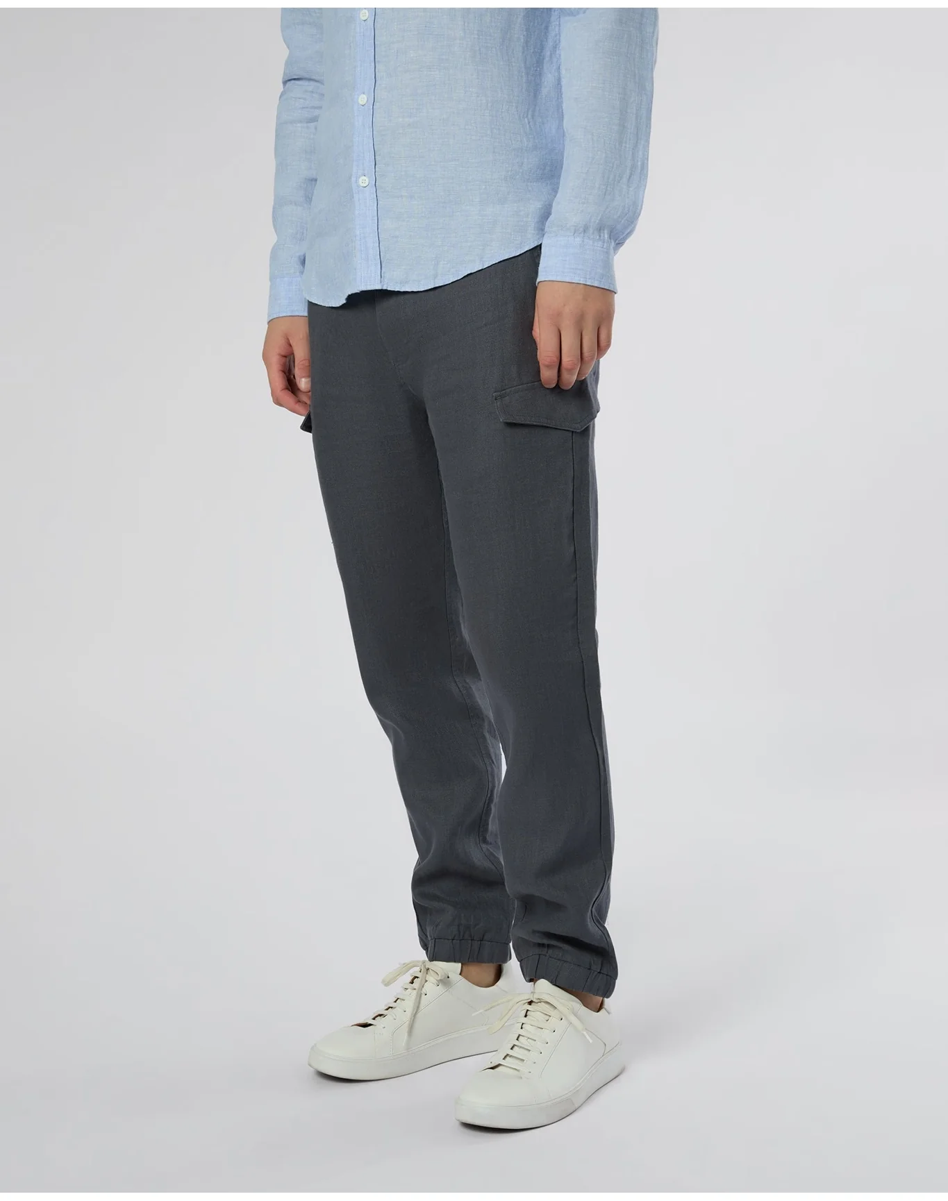 Men | Linen Cargo Jogger | Gunmetal - Image 4