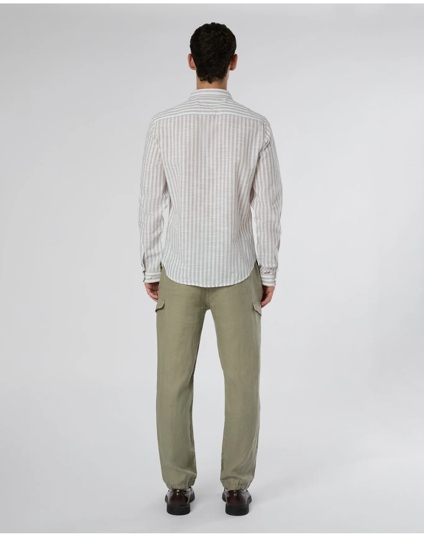 Men | Linen Cargo Jogger | Light Olive - Image 7