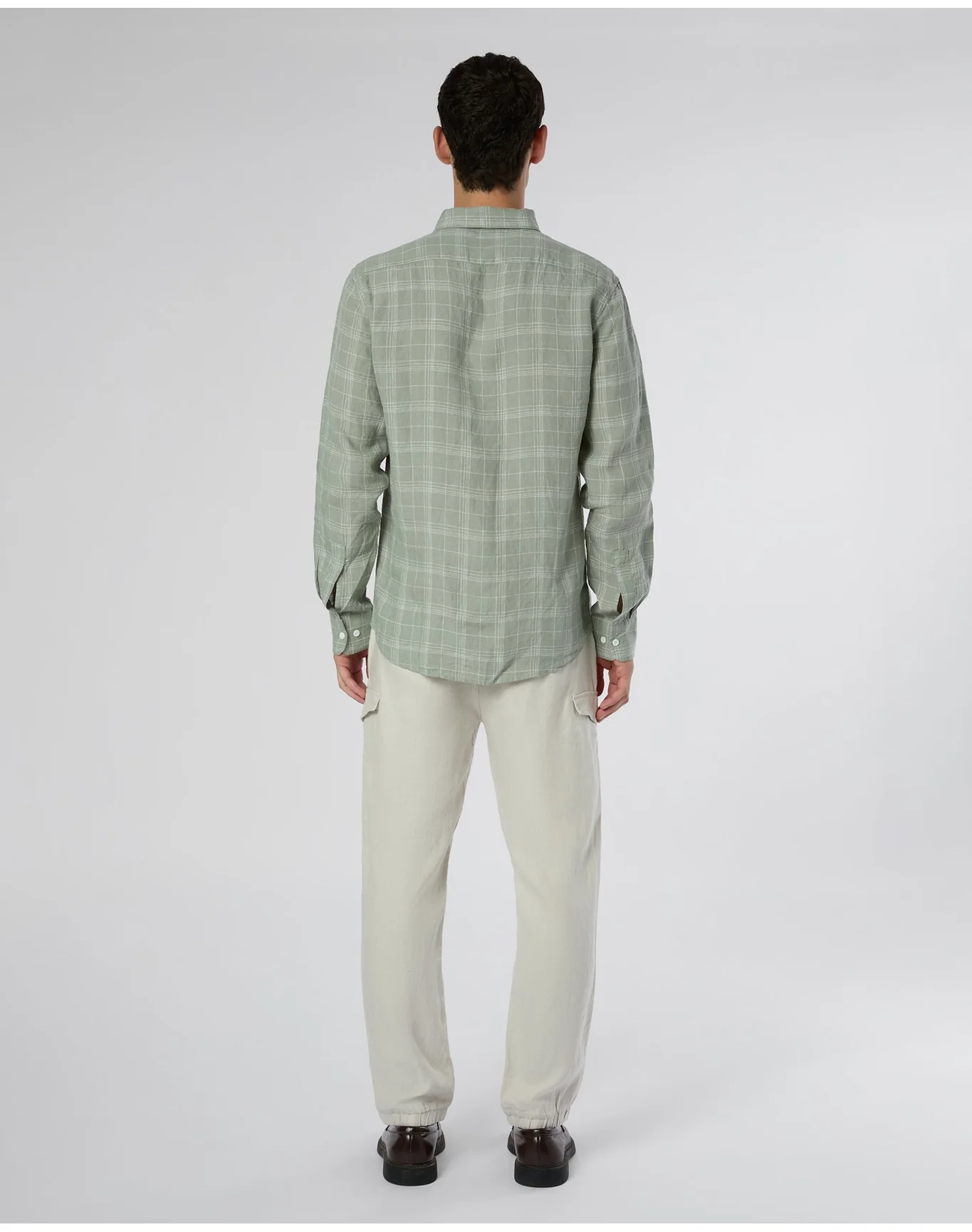 Men | Linen Cargo Jogger | Stone - Image 6