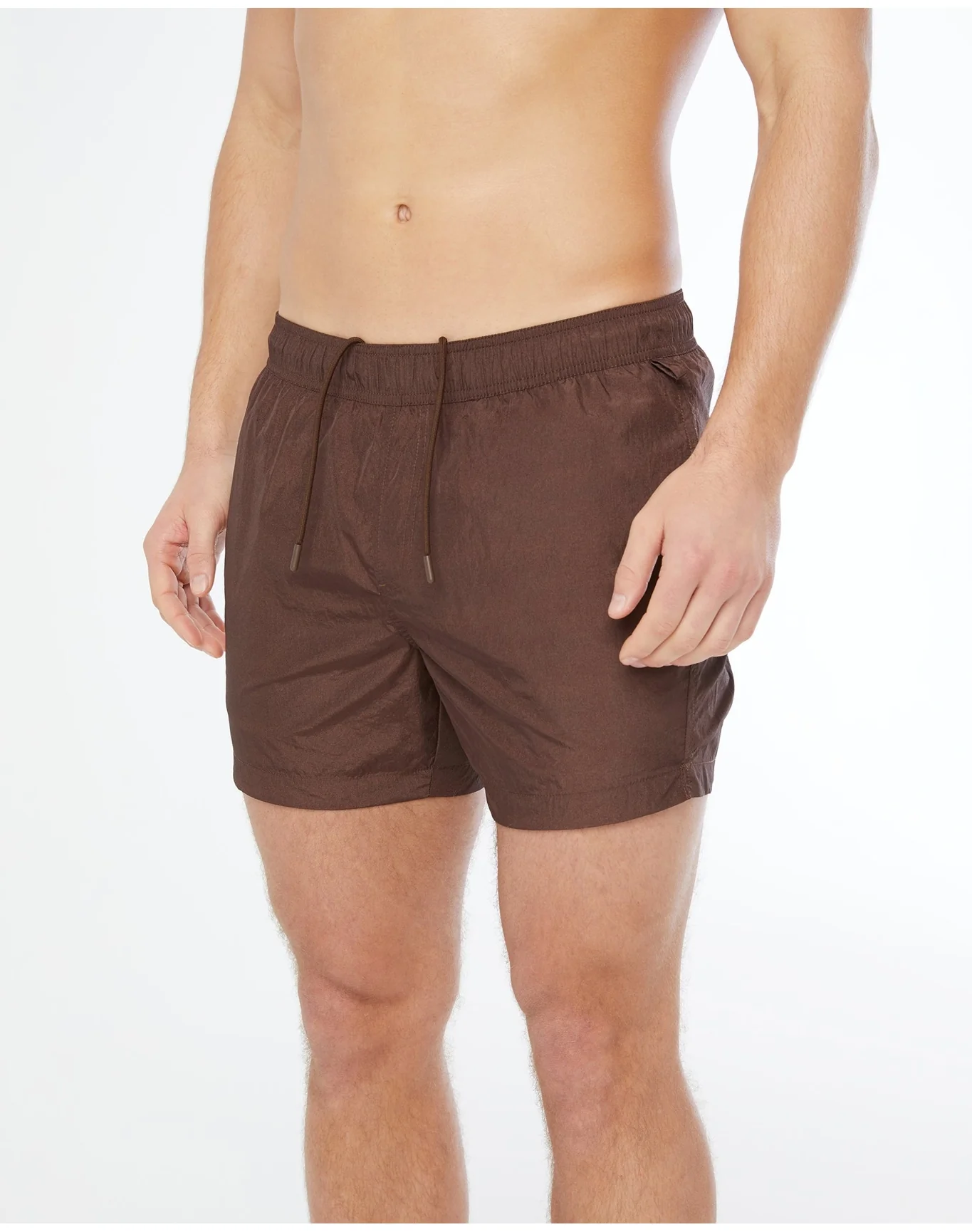 Men | Nylon Crinkle 5" Swim Trunk | Chocolate
