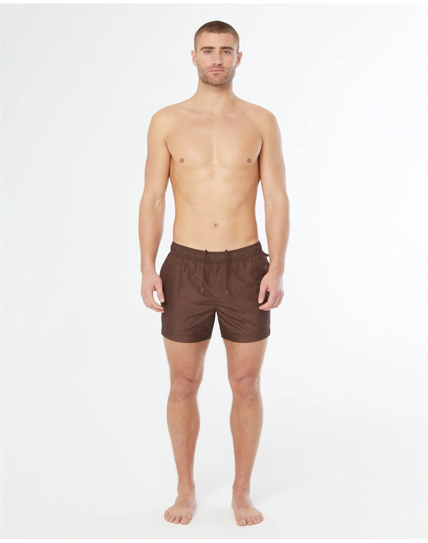 Men | Nylon Crinkle 5" Swim Trunk | Chocolate - Image 3