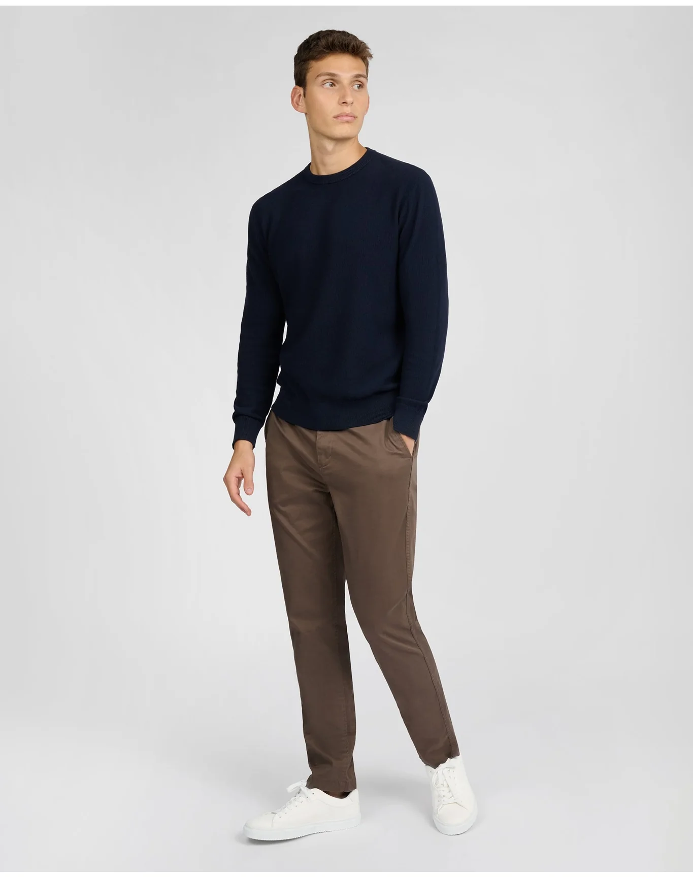 Men | Pique Crewneck Sweater | Midnight - Image 3