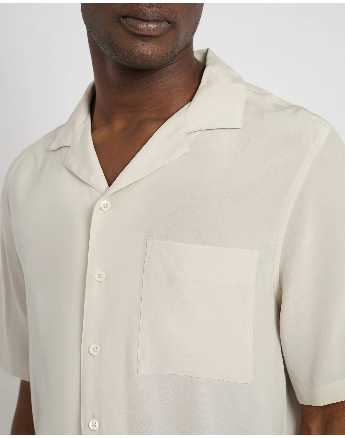Men | Silk Vacation Shirt | Stone VTAG V2 - Image 2